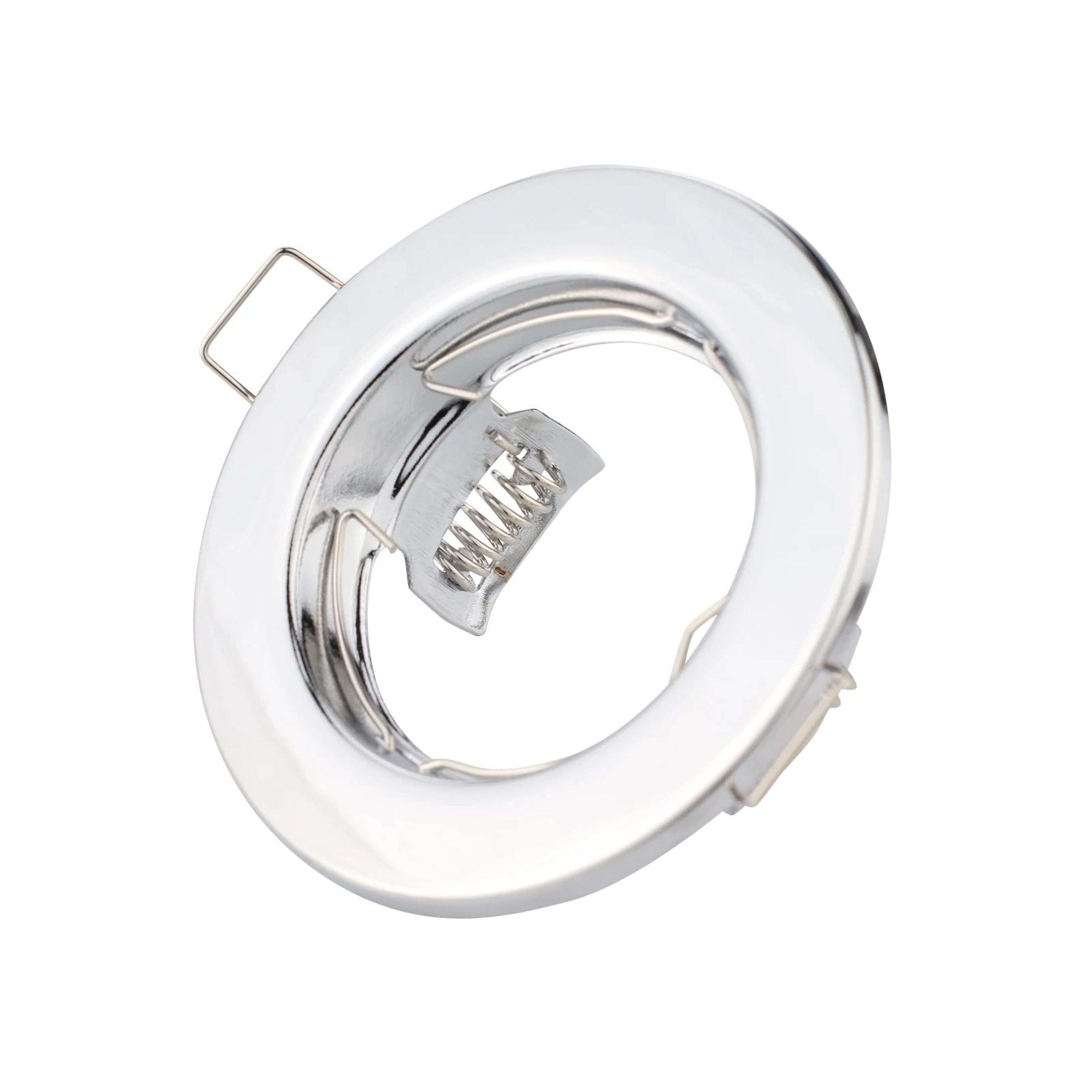 Fixed Recessed Spotlight Frame  Round Metal GU10 MR16 Ceiling Fitting In White Black Satin Nickel O