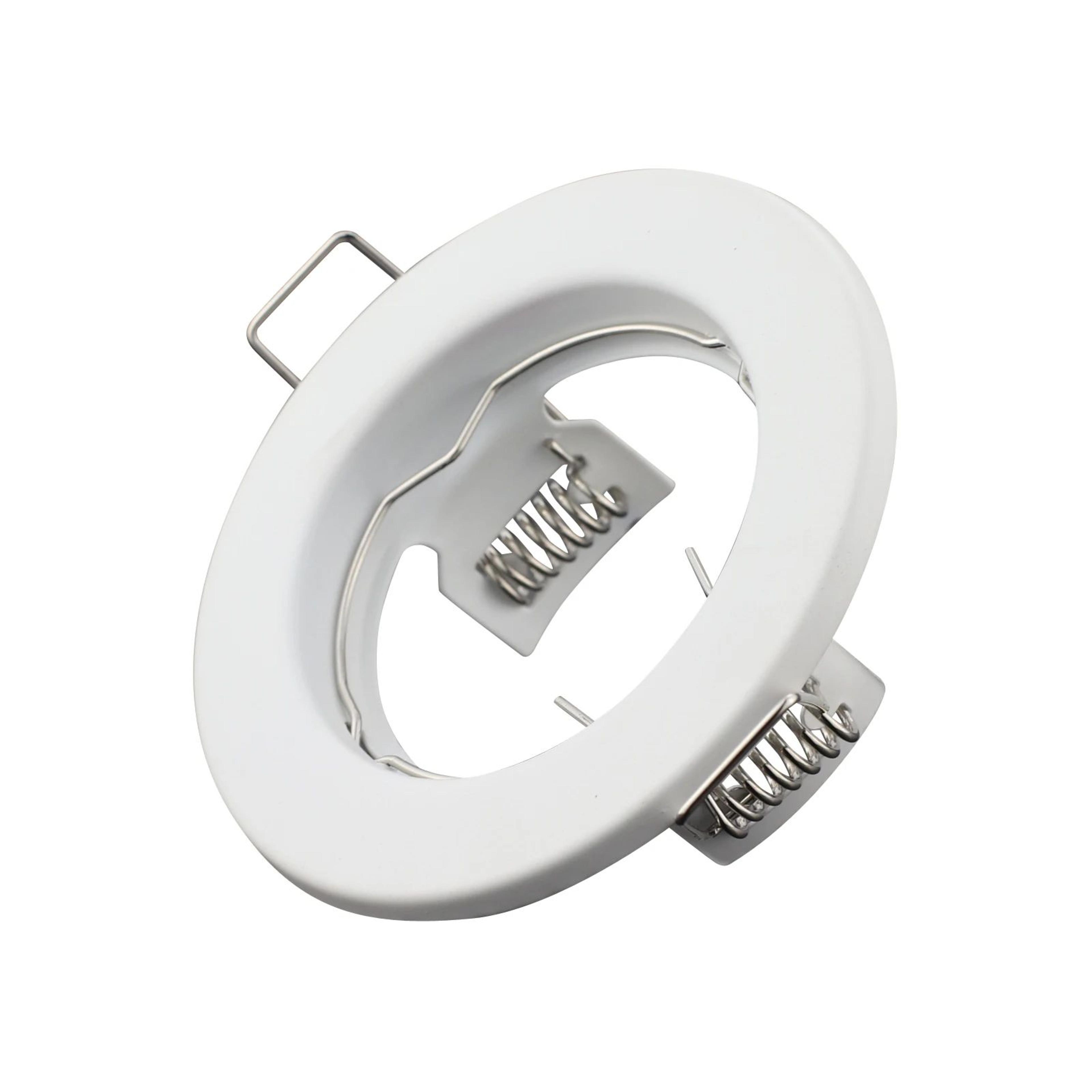 Fixed Recessed Spotlight Frame  Round Metal GU10 MR16 Ceiling Fitting In White Black Satin Nickel O