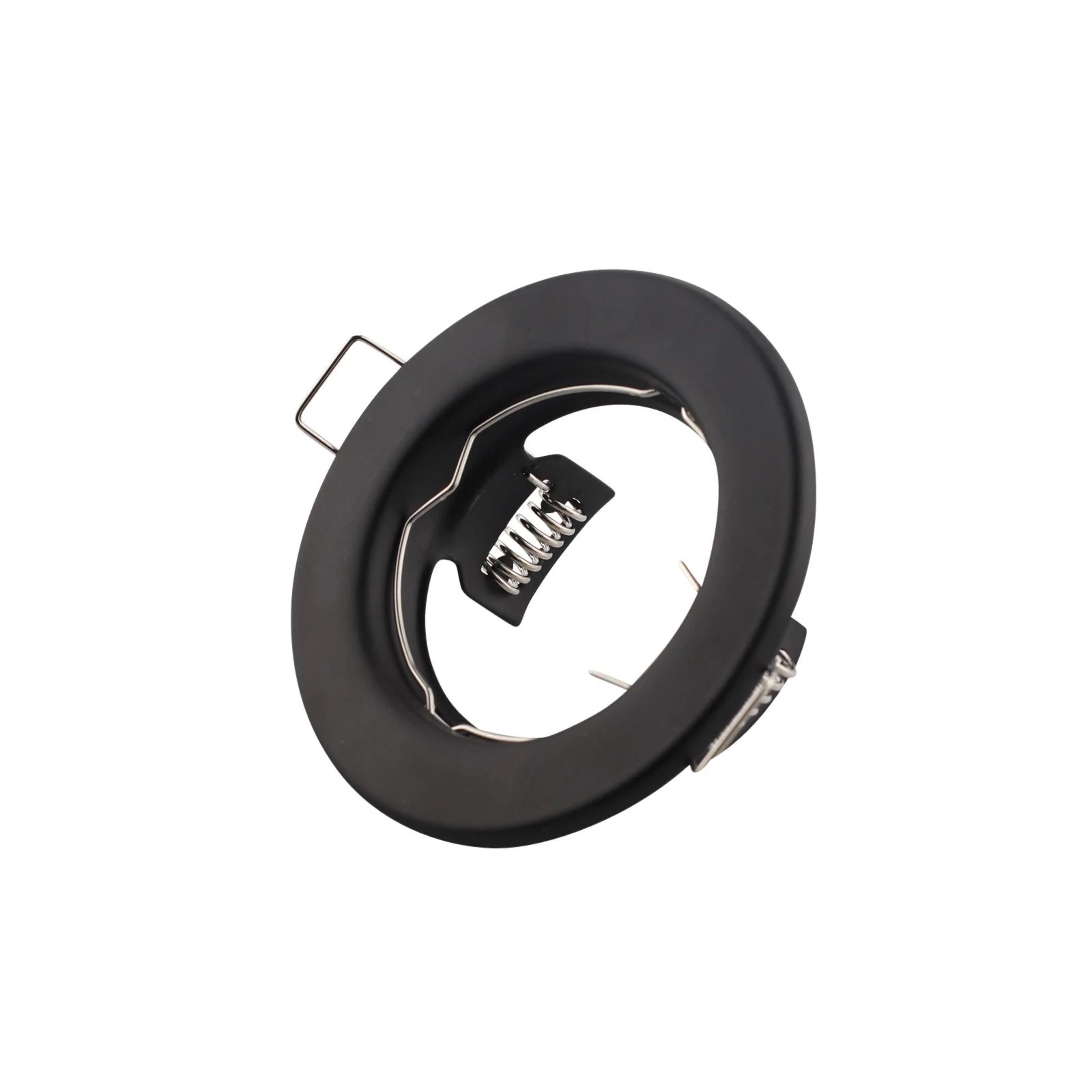 Fixed Recessed Spotlight Frame  Round Metal GU10 MR16 Ceiling Fitting In White Black Satin Nickel O