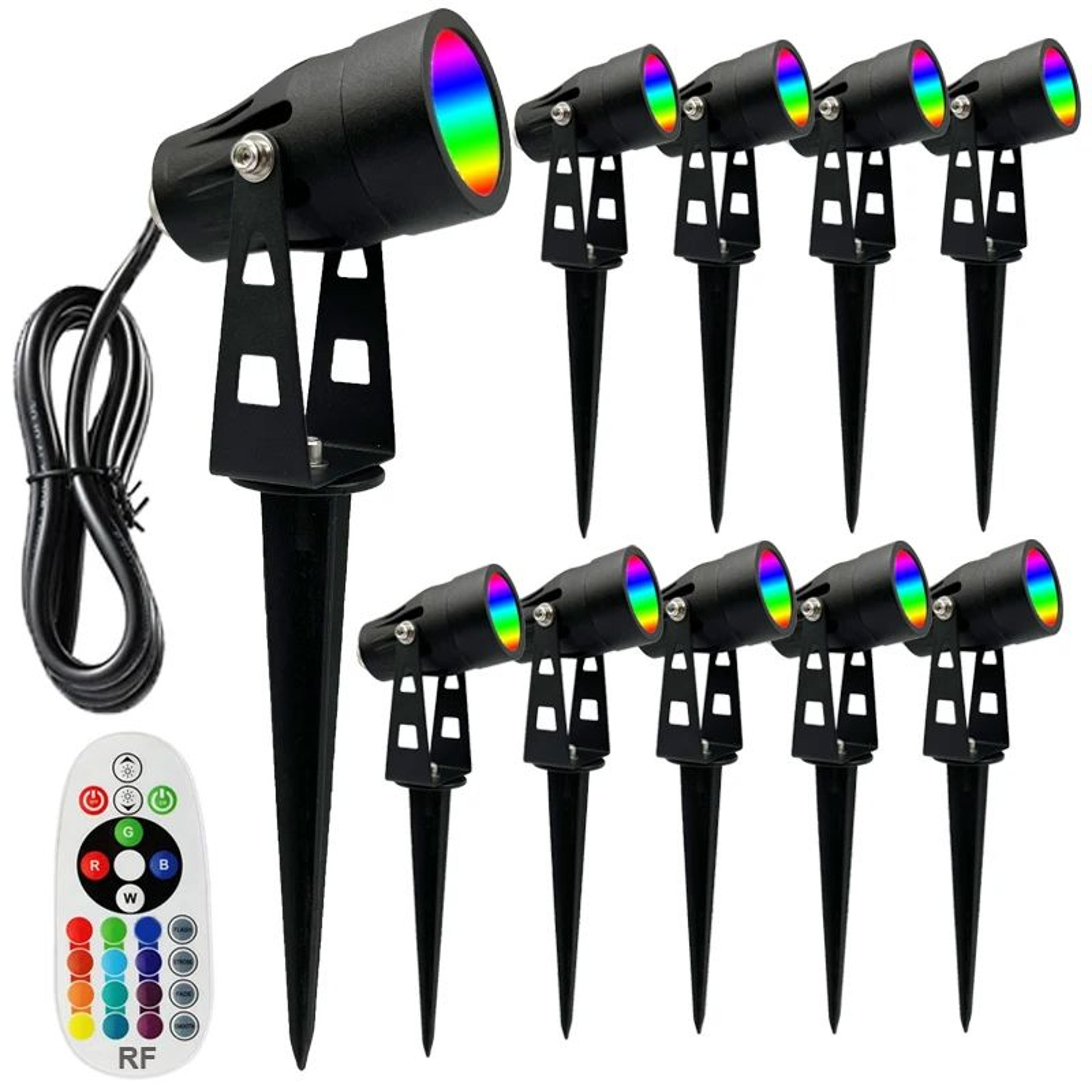 RGBW LED Lawn Light  6W Waterproof Landscape Spotlight With Remote For Garden Pathway Yard And Tree 13