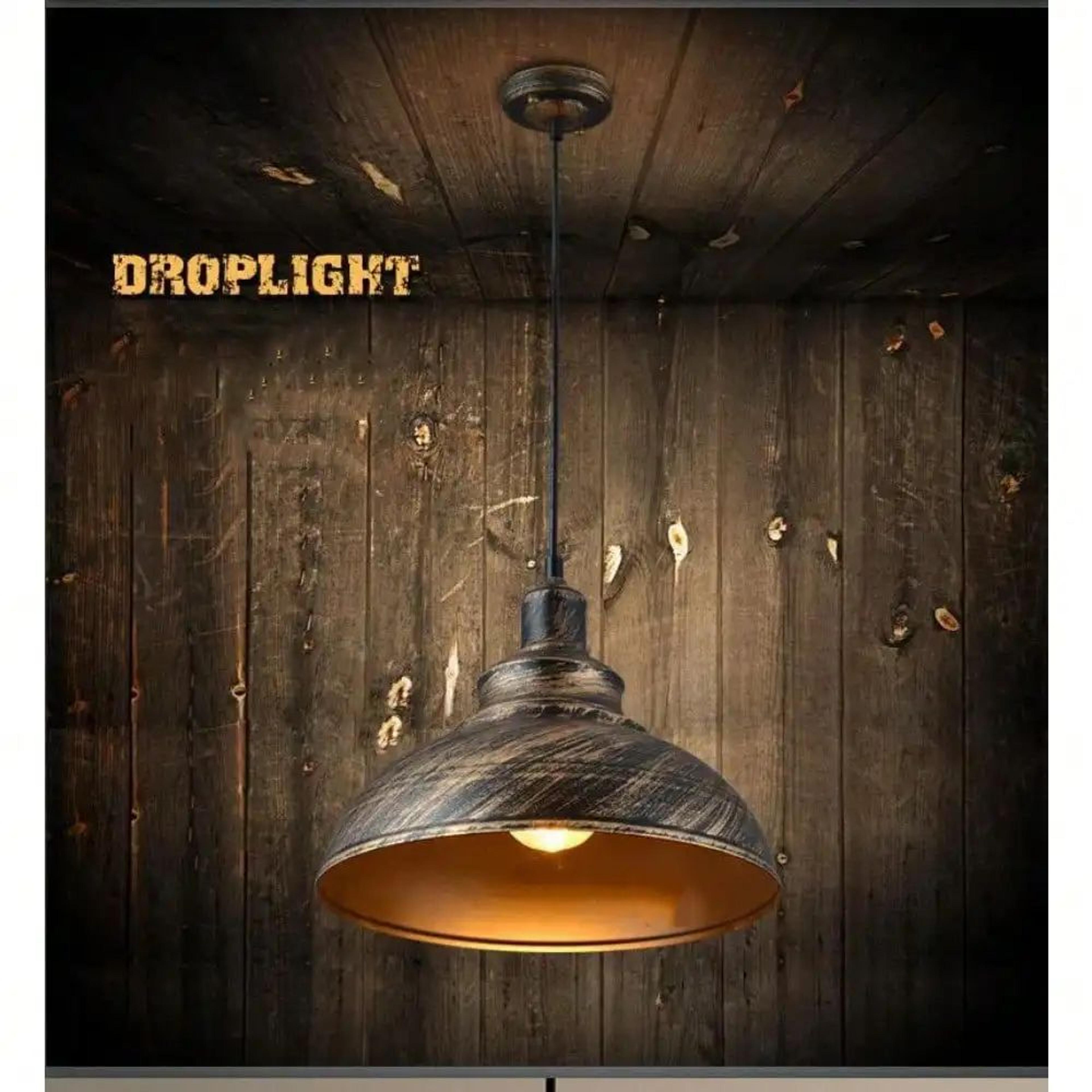 Vintage E27 Pendant Light  Retro Hanging Lamp In Black Silver Or Copper For Kitchen Dining Room Bar 9