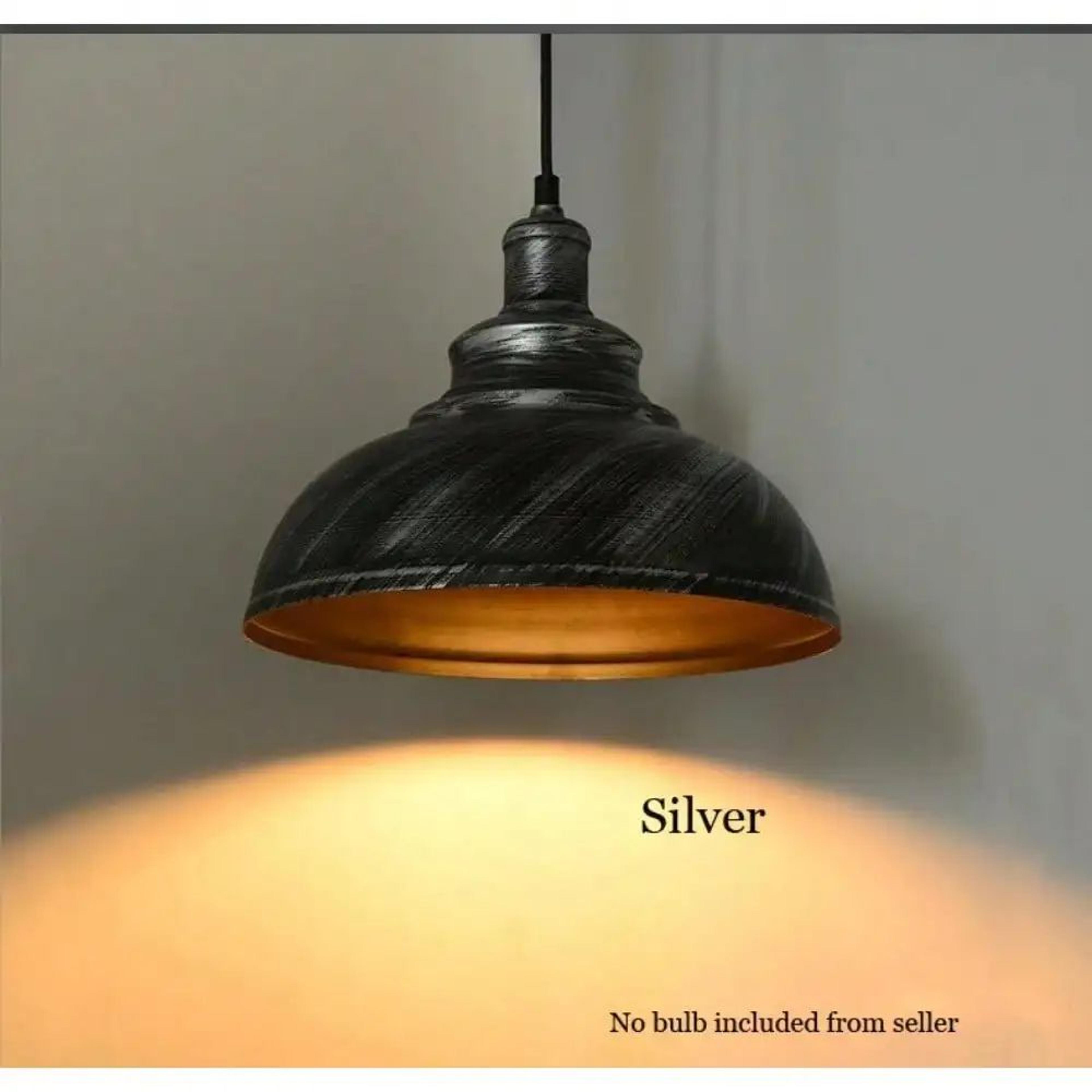 Vintage E27 Pendant Light  Retro Hanging Lamp In Black Silver Or Copper For Kitchen Dining Room Bar 6