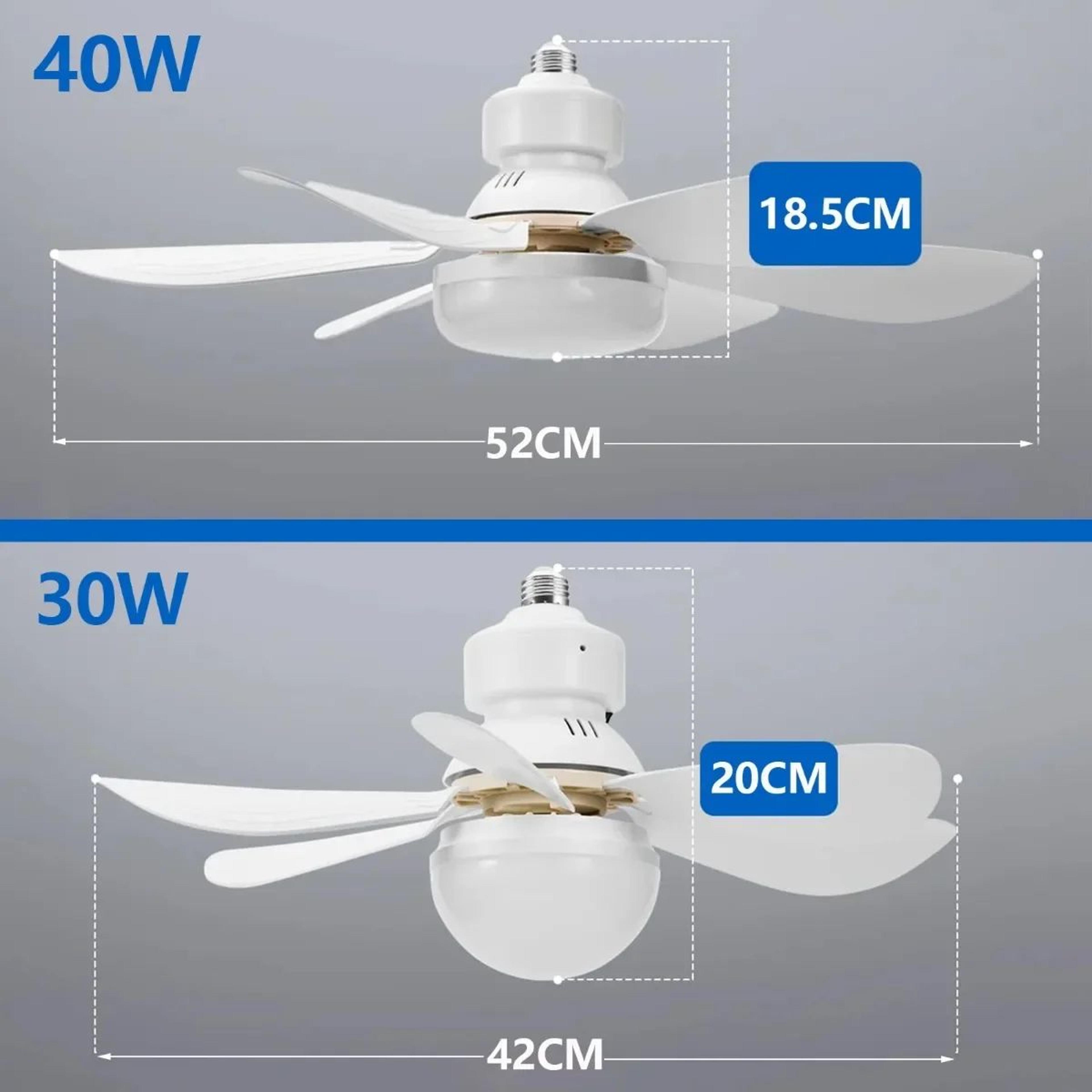 E27 Socket Ceiling Fan Light  30W Or 40W Screw In Fan With Remote And 3 Color Dimming For Bedroom K 7
