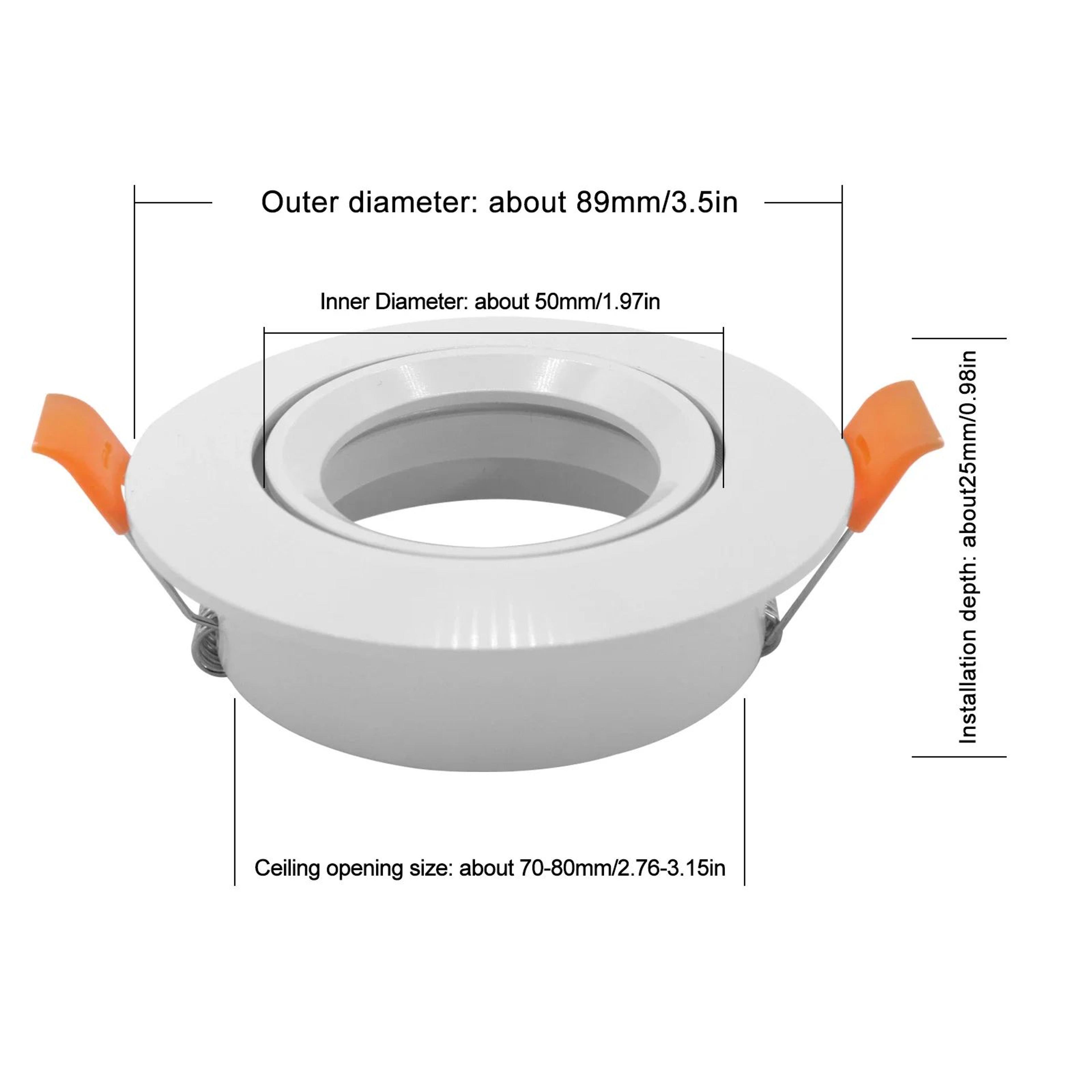 Adjustable GU10 MR16 Downlight Frame  Aluminum Ceiling Fitting In Silver White Or Black With 276 In 5
