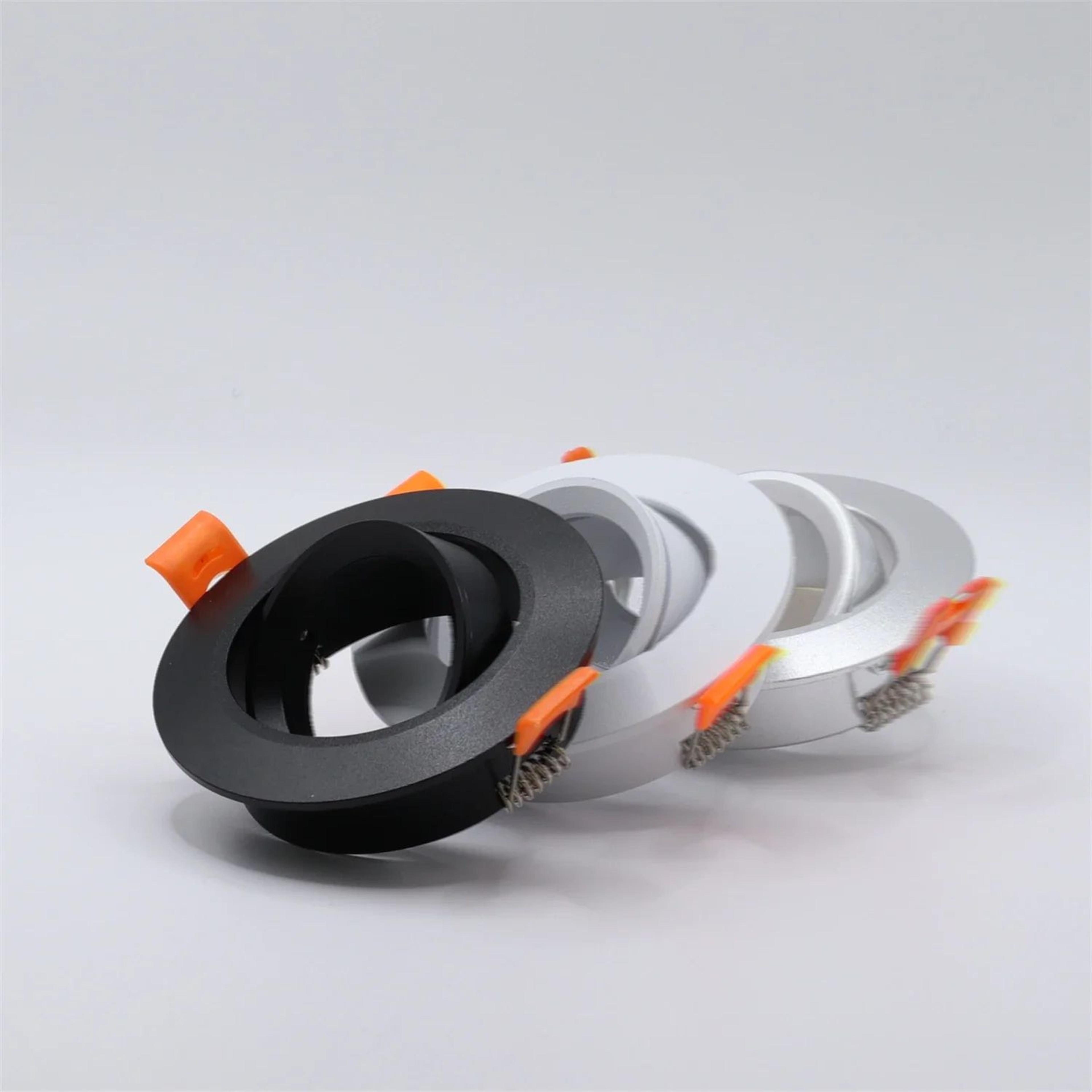 Adjustable GU10 MR16 Downlight Frame  Aluminum Ceiling Fitting In Silver White Or Black With 276 In 9