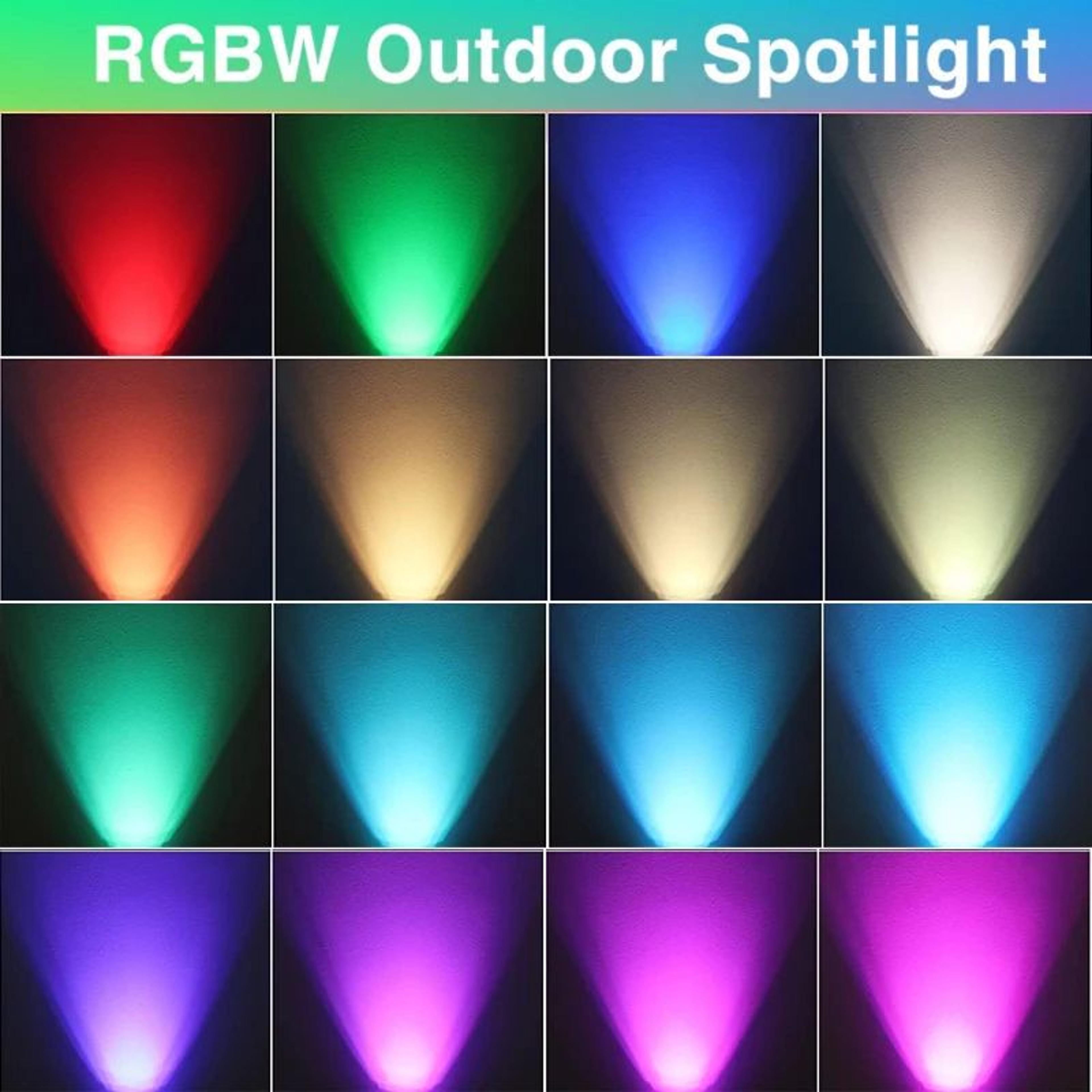 RGBW LED InGround Landscape Light  10W Waterproof Spotlight With RF Remote  16 Colors For Path Deck 3