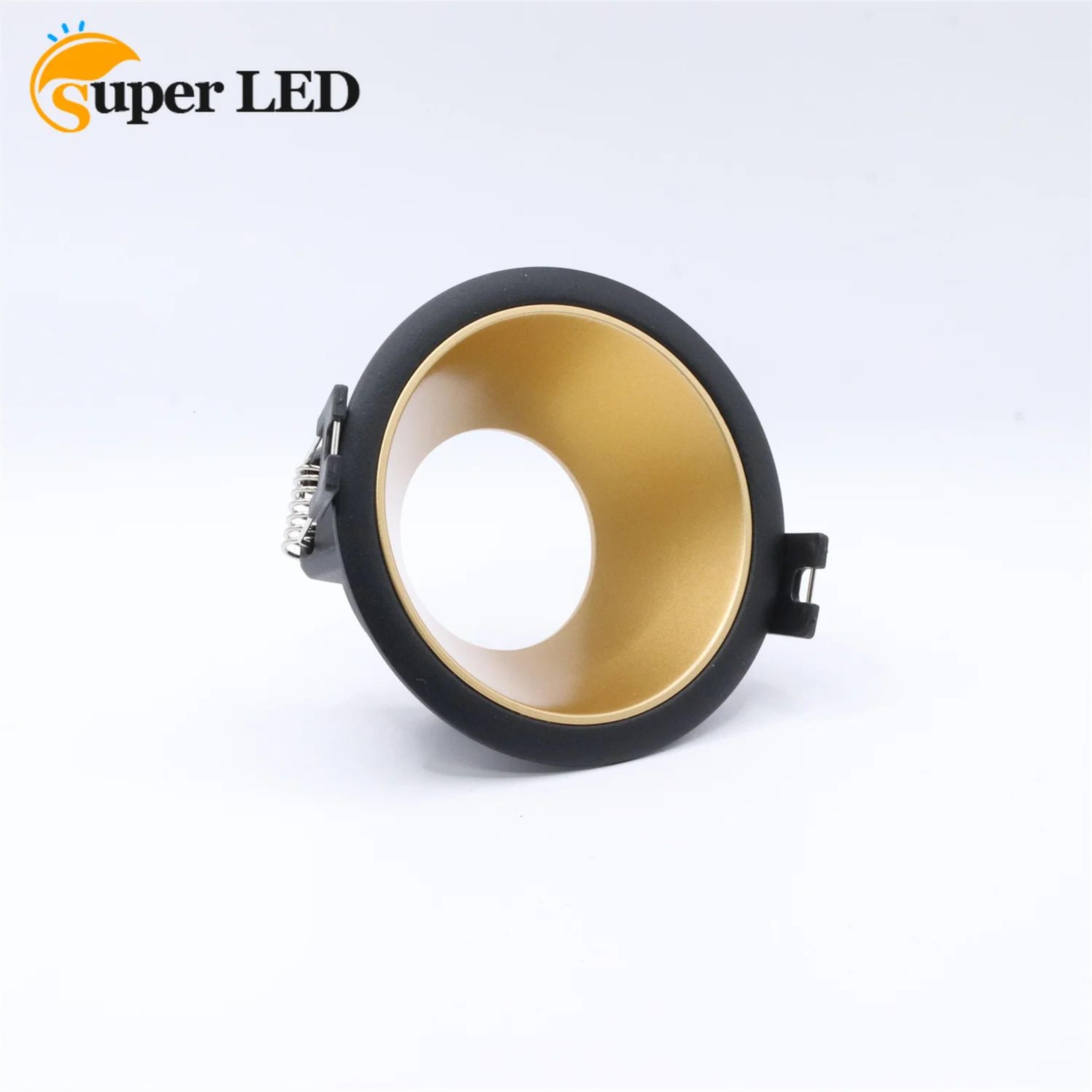Round Fixed Downlight Frame  Aluminum Alloy GU10 MR16 Ceiling Spotlight Fitting With 295 In Cutout  6
