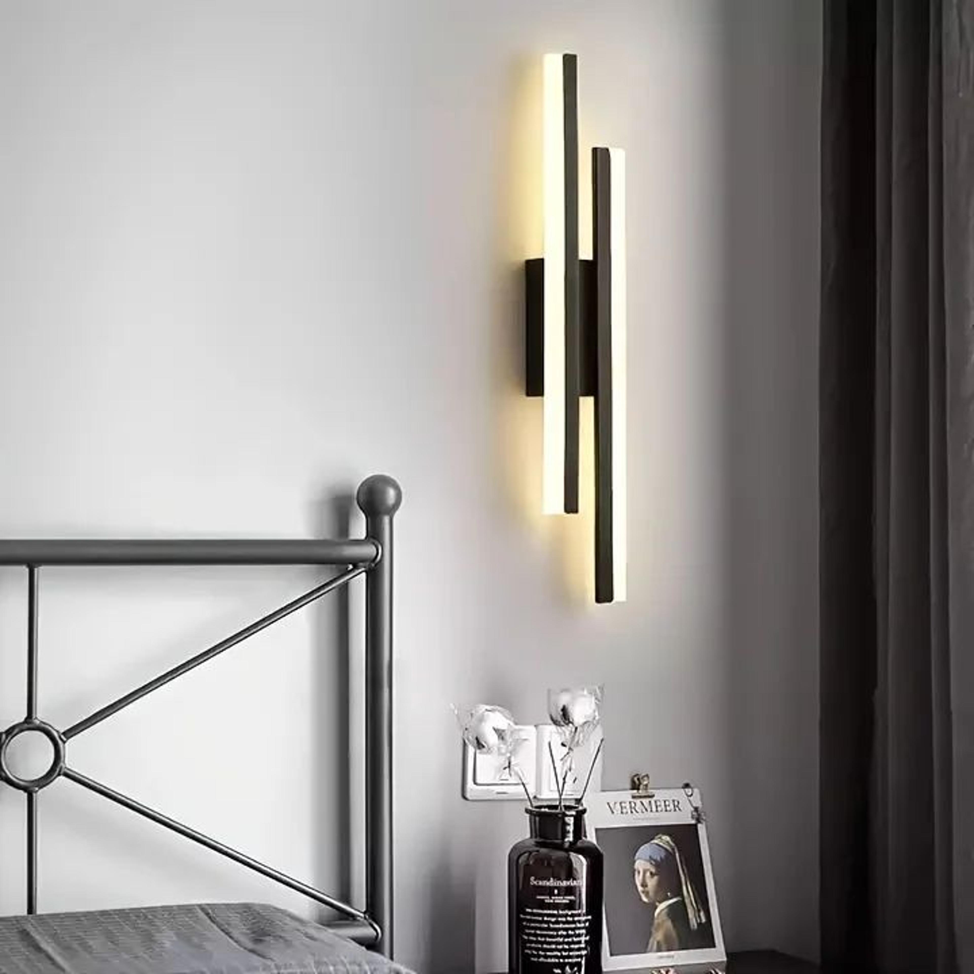 dimmable led strip wall light – nordic 3 color sconce for bedroom bedside, living room feature wall and corridor decor