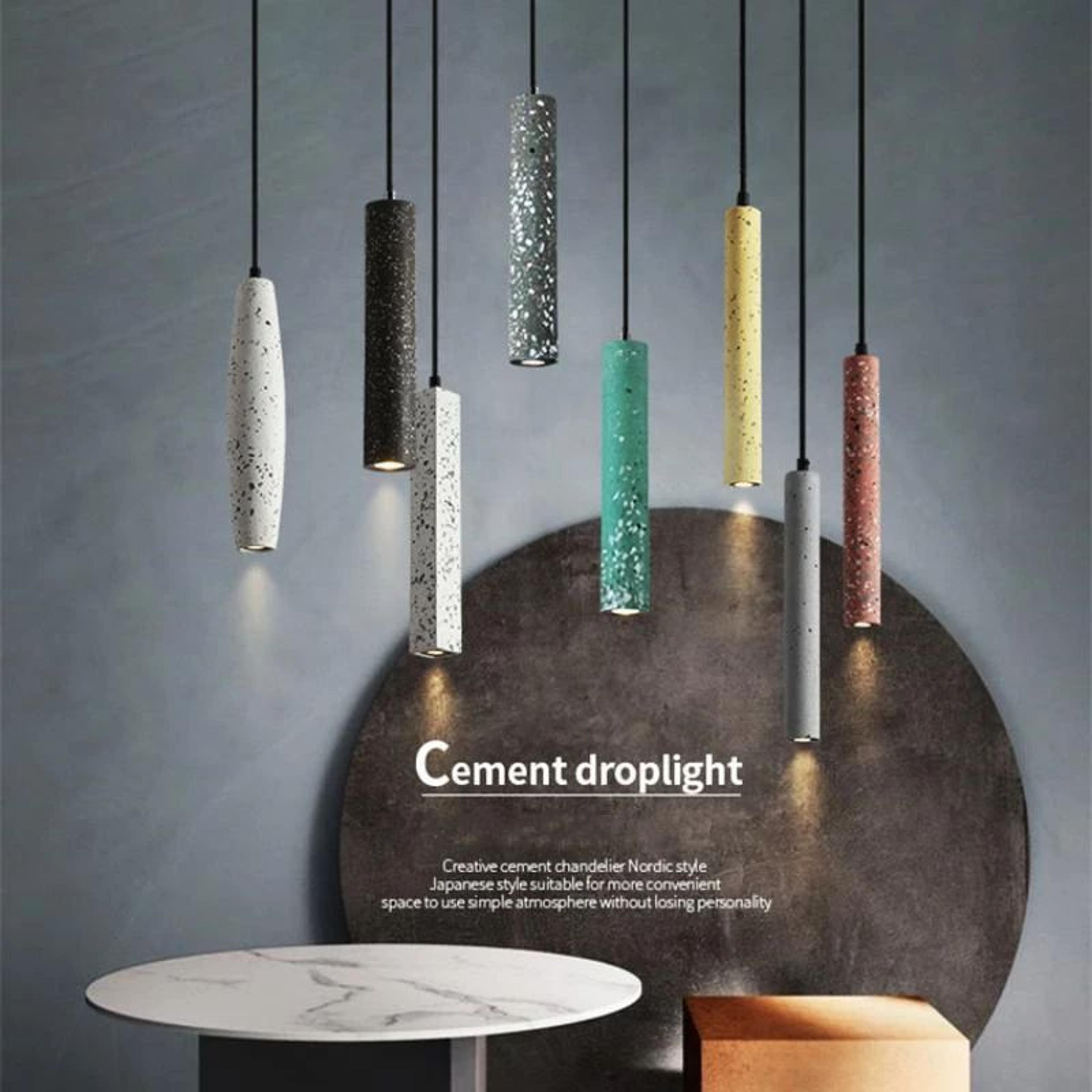 retro concrete pendant lamp – nordic industrial iron & waterstone hanging lamp for dining room, kitchen and loft decor