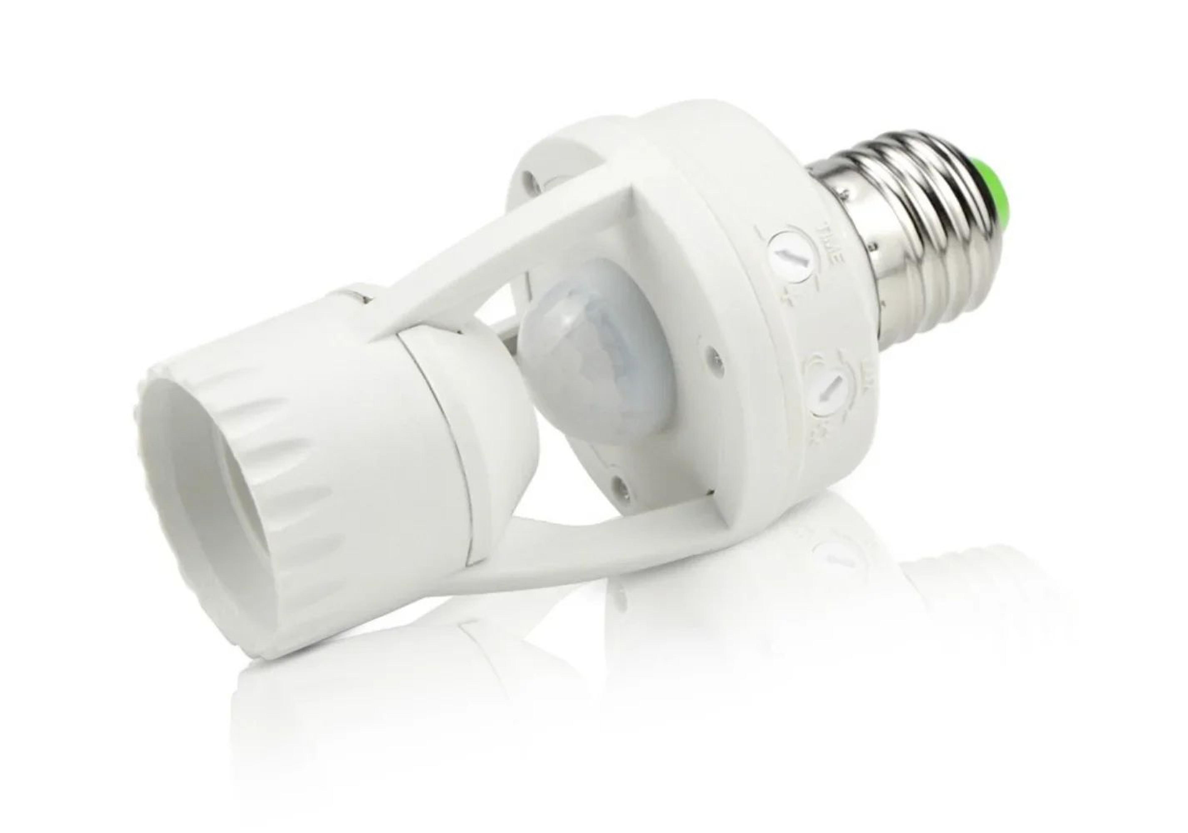 E27 PIR Motion Sensor Lamp Holder  360 Degrees Infrared Bulb Socket With Adjustable Timer  Day Nigh
