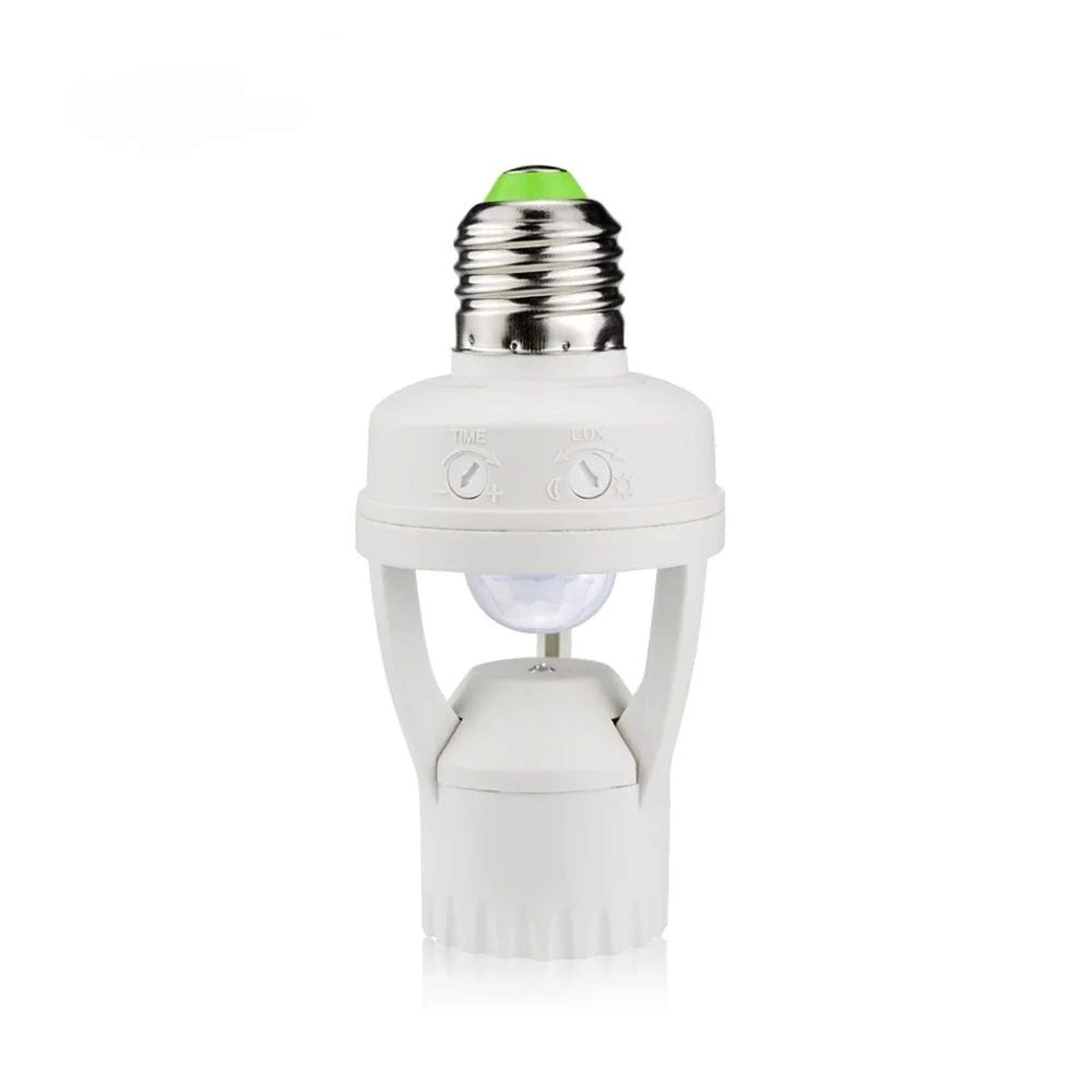 E27 PIR Motion Sensor Lamp Holder  360 Degrees Infrared Bulb Socket With Adjustable Timer  Day Nigh