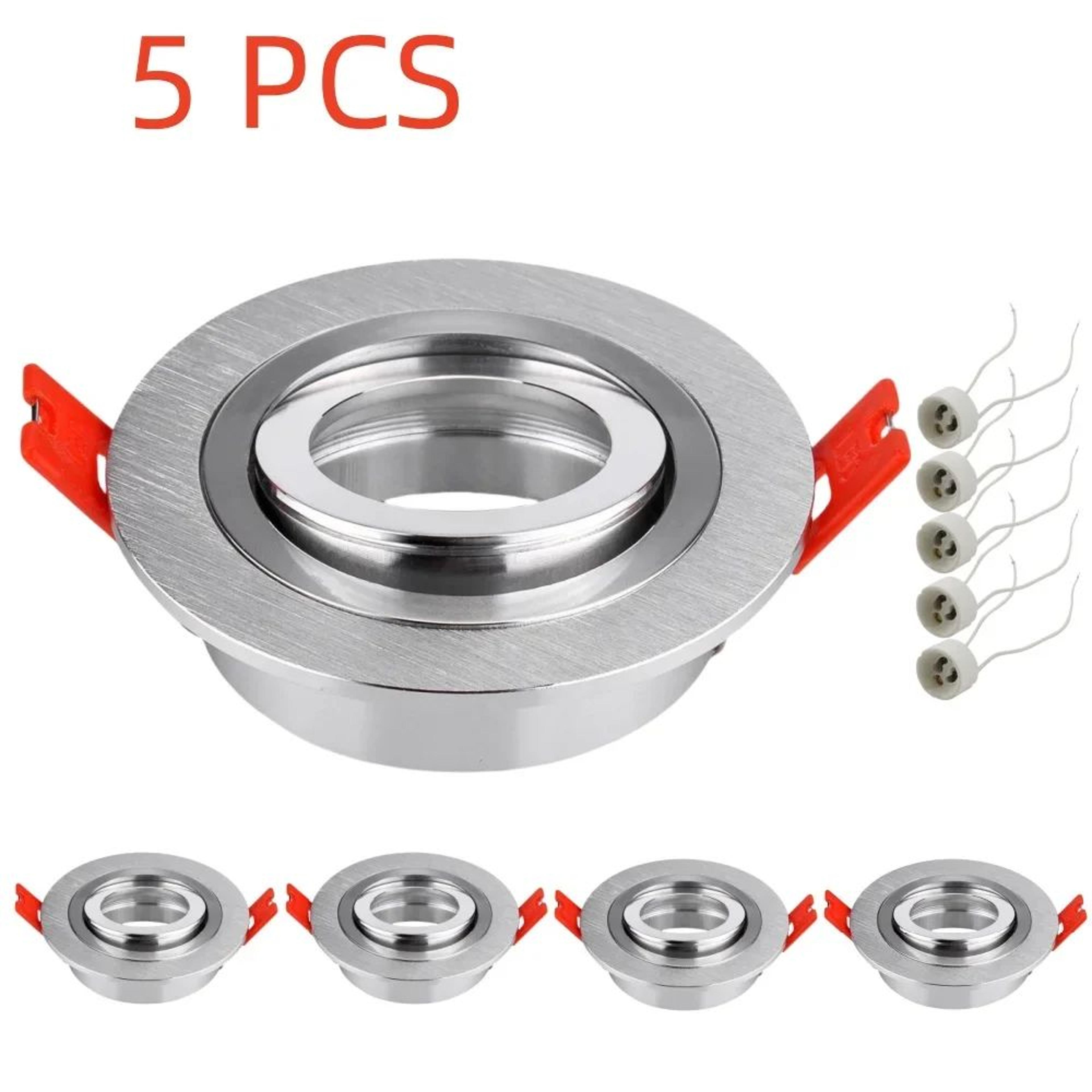 Round Recessed Frames  5 Pack Metal GU10 MR16 Spotlight Fittings With 276 In Cutout In Silver Or Wh 3