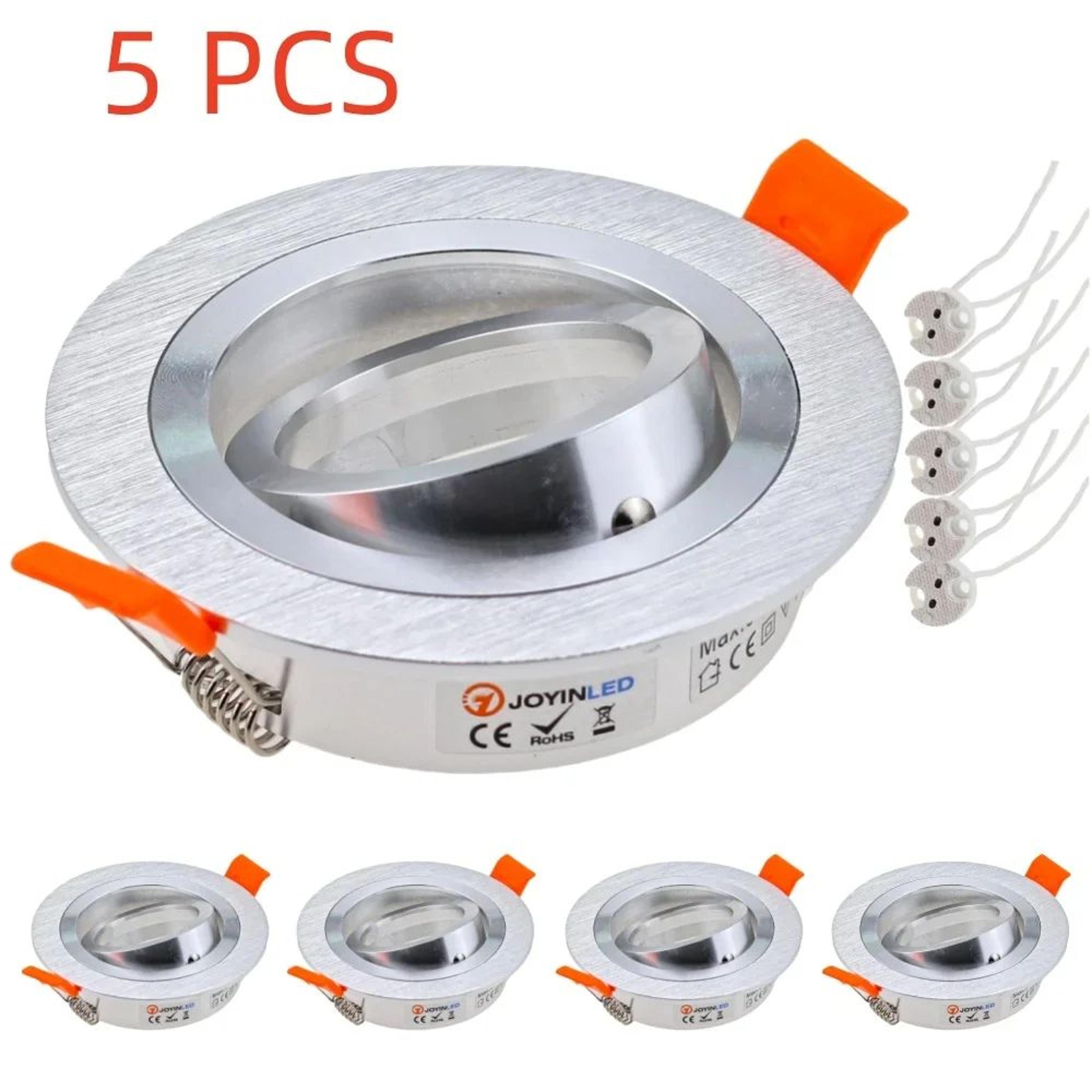 Round Recessed Frames  5 Pack Metal GU10 MR16 Spotlight Fittings With 276 In Cutout In Silver Or Wh 6