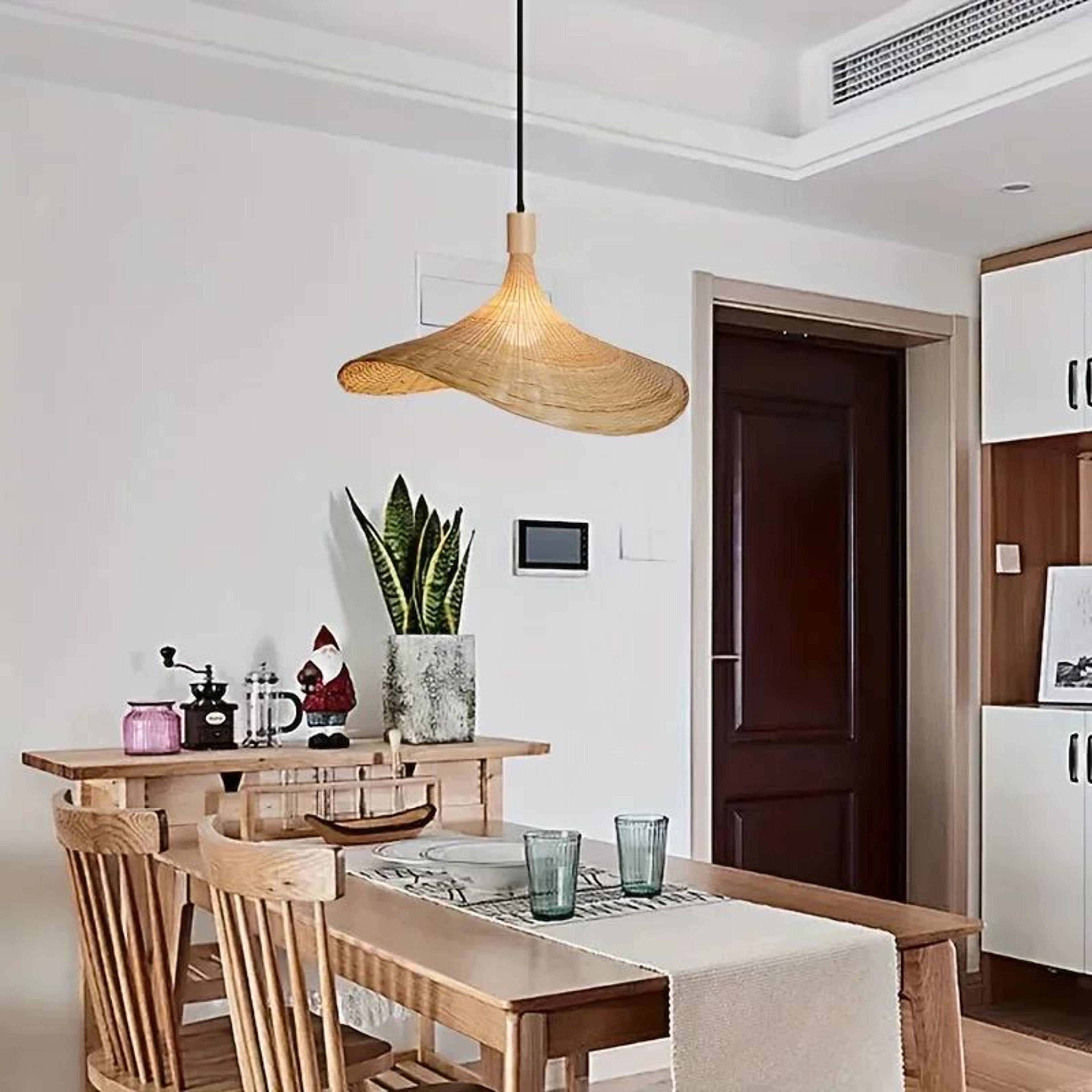 Handwoven Bamboo Pendant Light  Woven Rattan Style Hanging Lamp In 1181 1575 Or 1969 In For Living  1