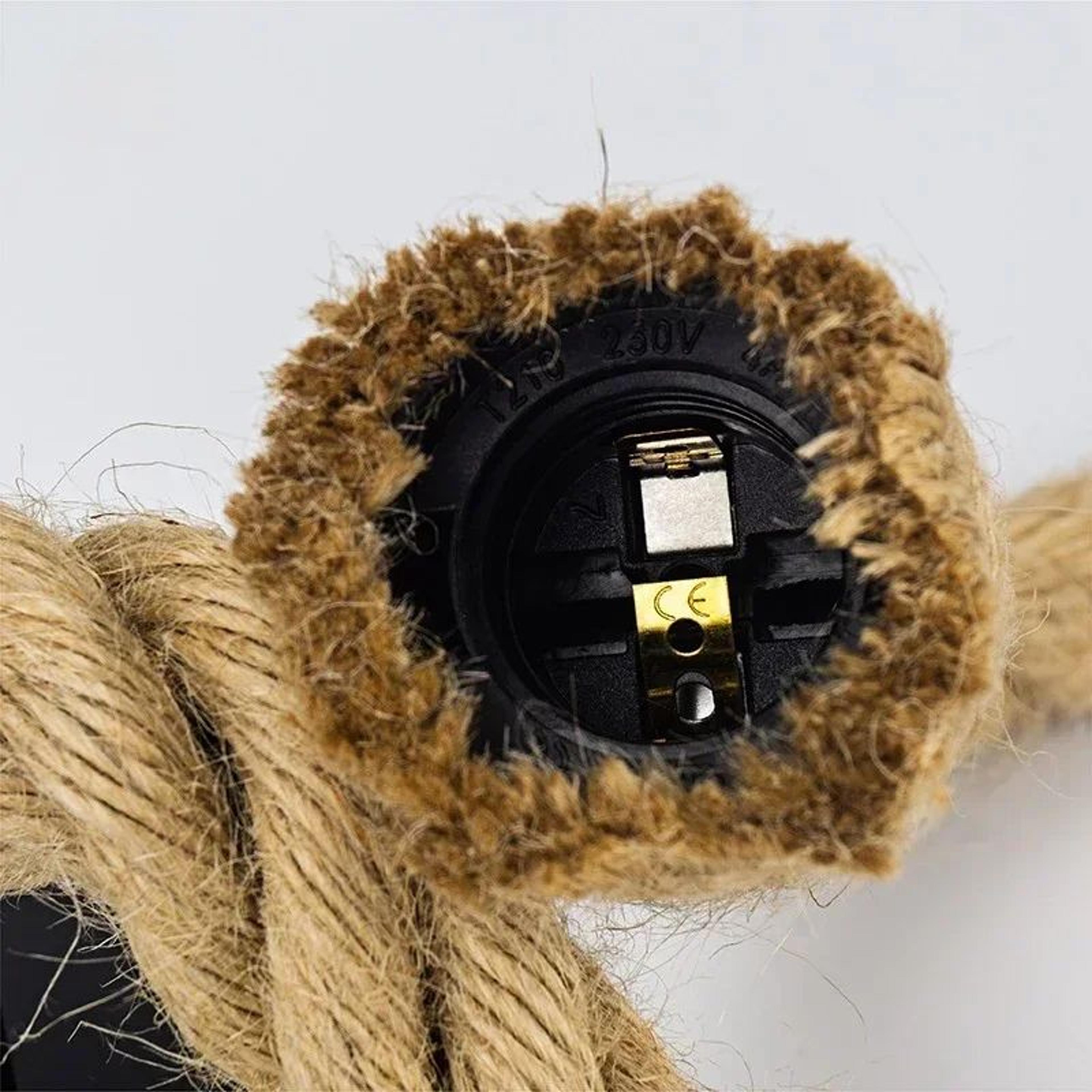 Vintage Hemp Rope Pendant Light  Hand Knitted Single Or Double Head Hanging Lamp For Loft Dining Ro