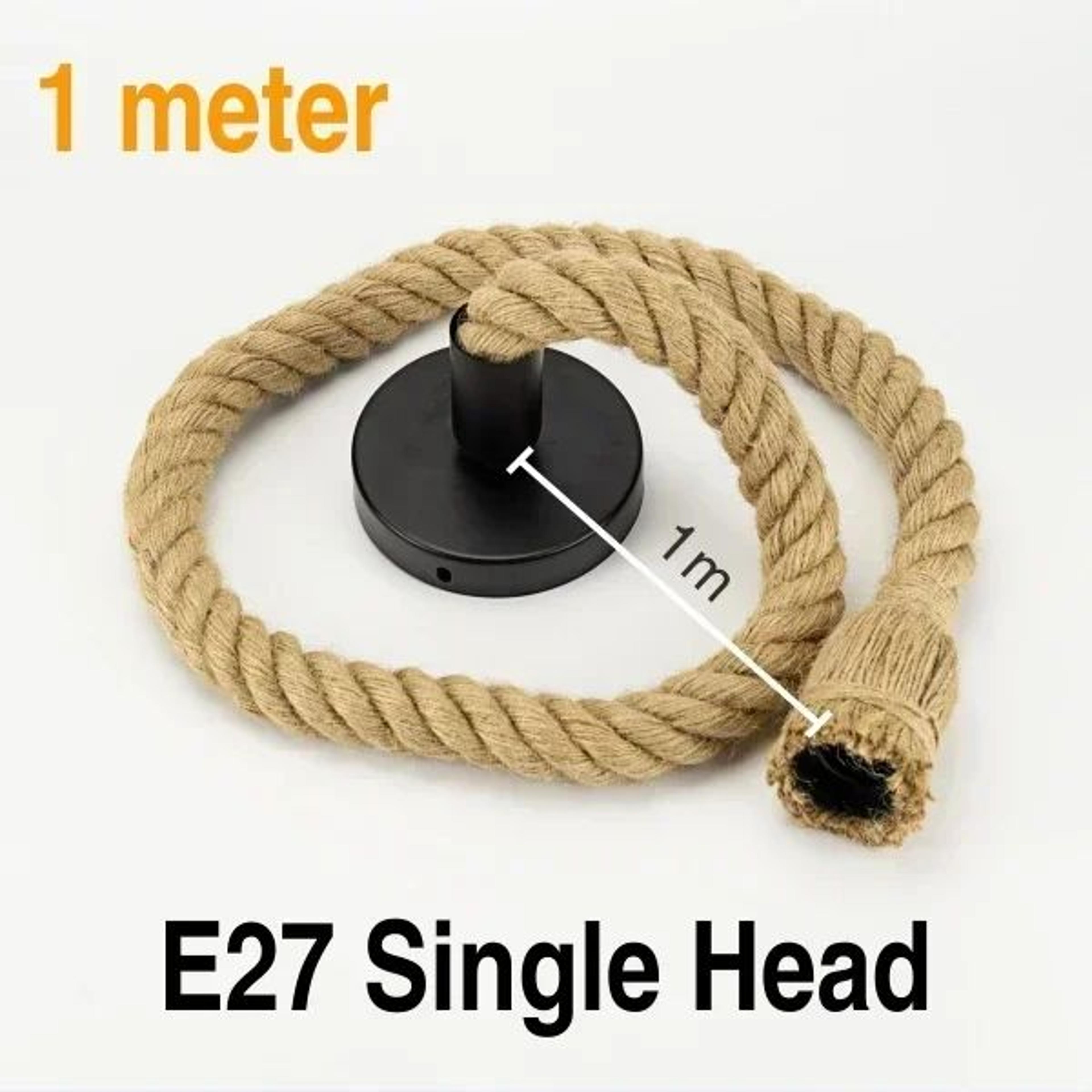 Vintage Hemp Rope Pendant Light  Hand Knitted Single Or Double Head Hanging Lamp For Loft Dining Ro