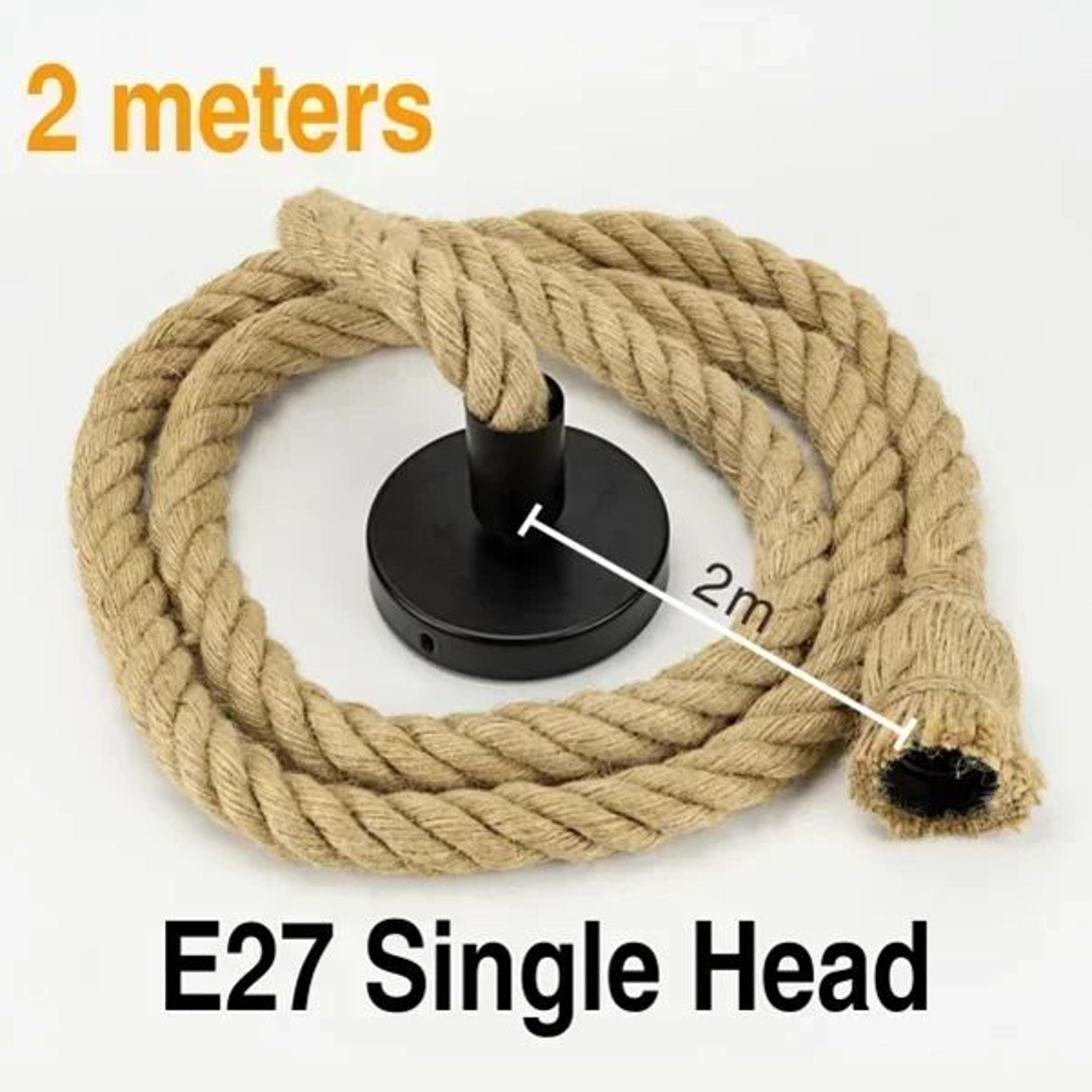 Vintage Hemp Rope Pendant Light  Hand Knitted Single Or Double Head Hanging Lamp For Loft Dining Ro