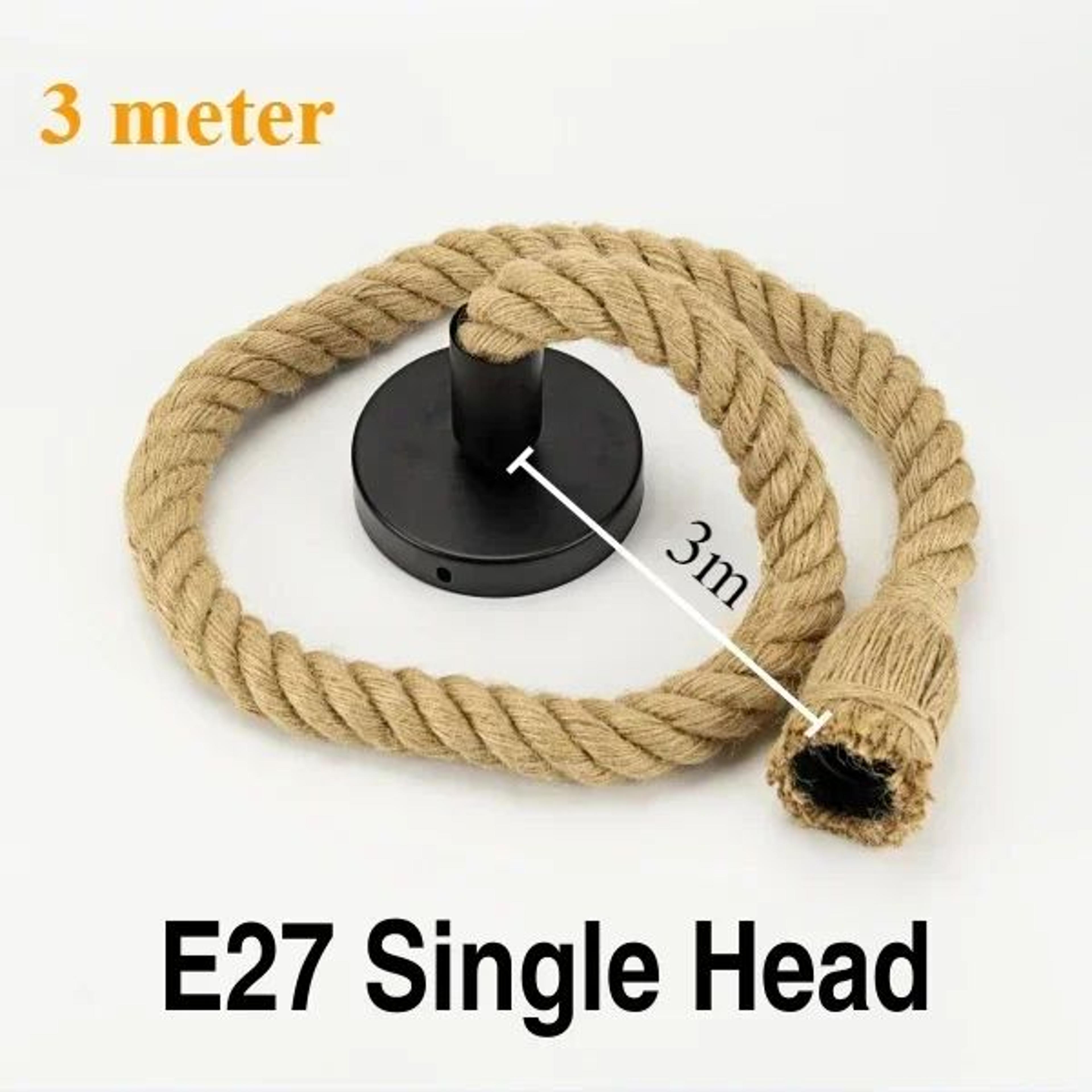Vintage Hemp Rope Pendant Light  Hand Knitted Single Or Double Head Hanging Lamp For Loft Dining Ro