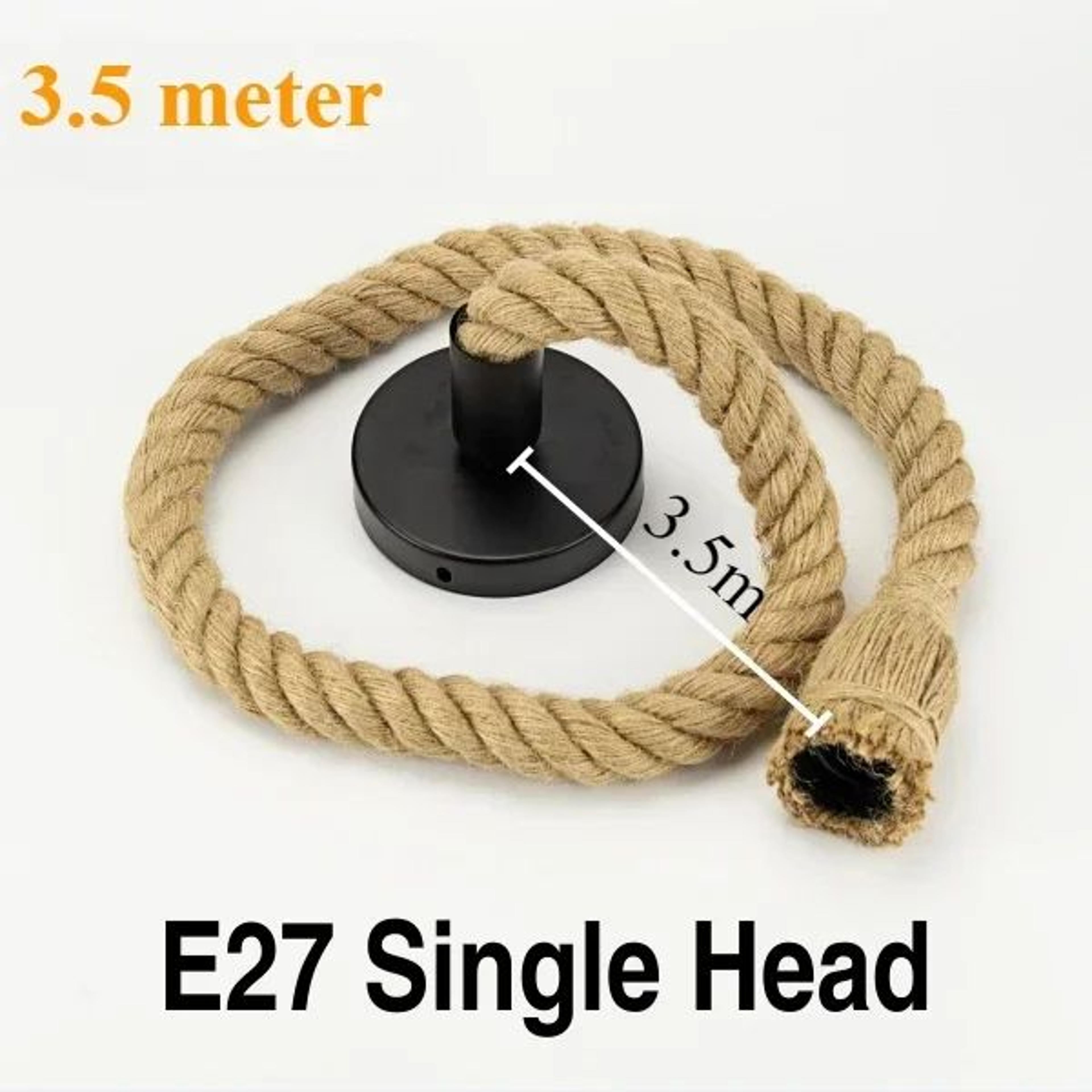 Vintage Hemp Rope Pendant Light  Hand Knitted Single Or Double Head Hanging Lamp For Loft Dining Ro