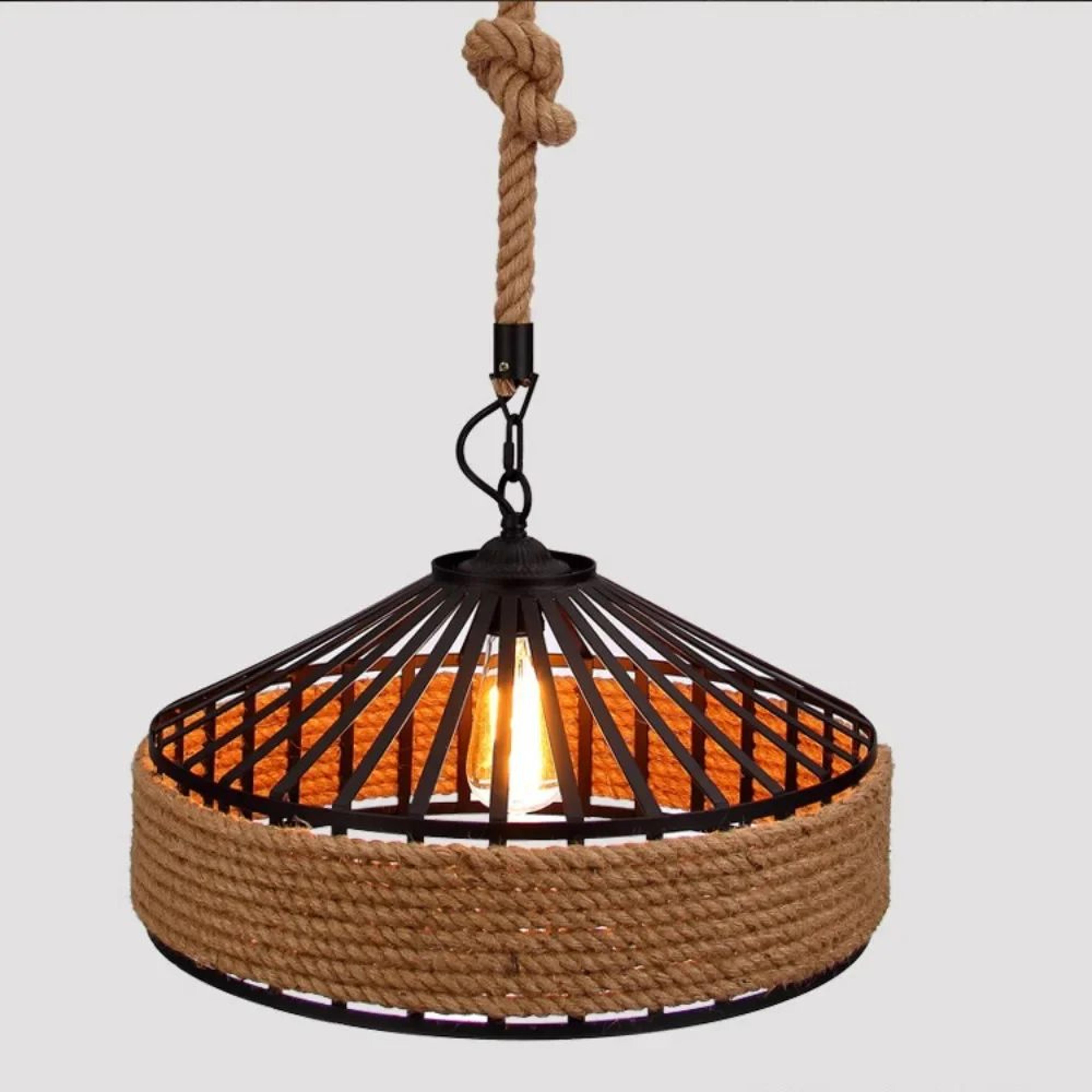 Retro Hemp Rope Pendant Light  Iron E27 Hanging Lamp In 1181 Or 1575 In For Restaurant Kitchen And