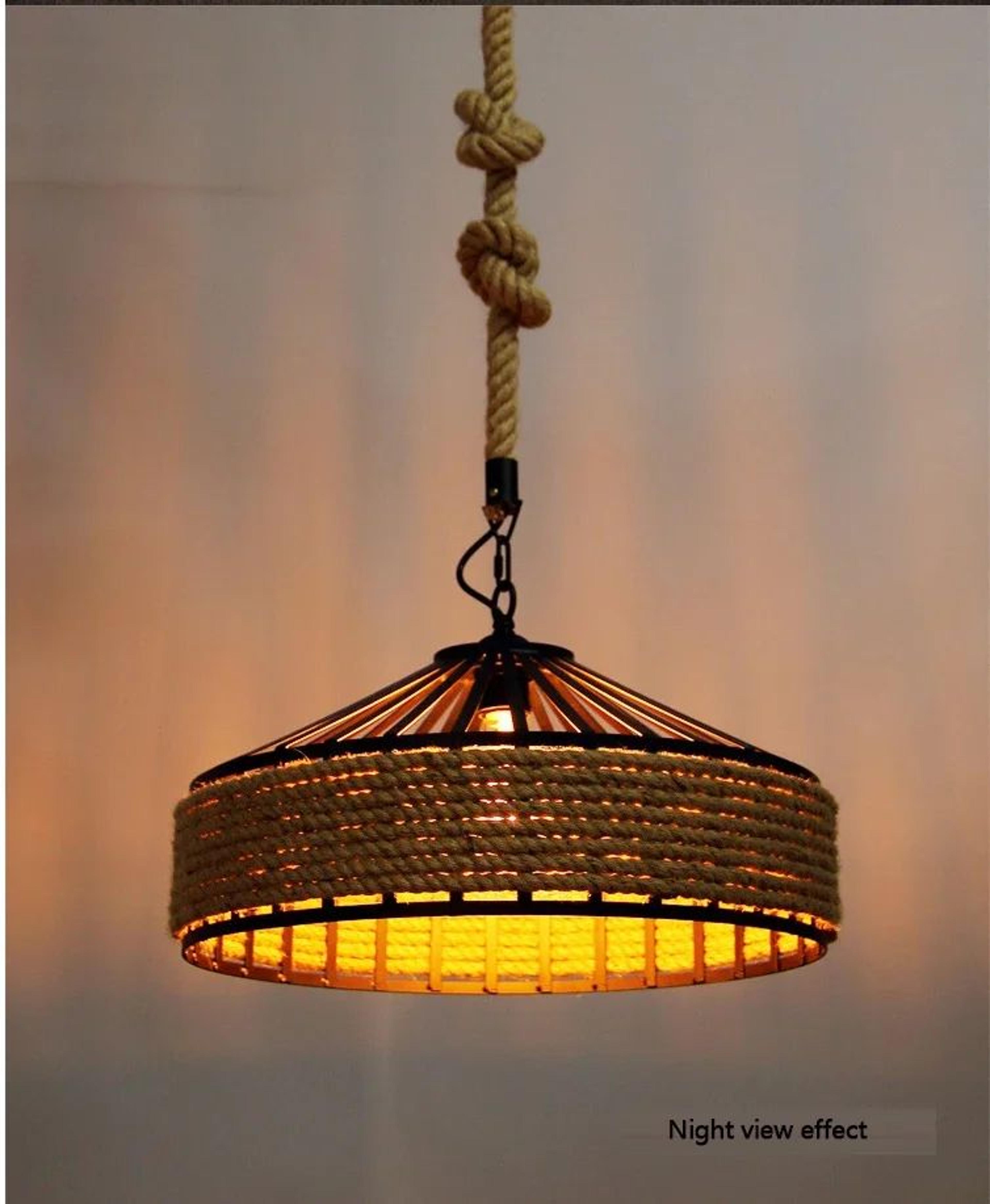 Retro Hemp Rope Pendant Light  Iron E27 Hanging Lamp In 1181 Or 1575 In For Restaurant Kitchen And