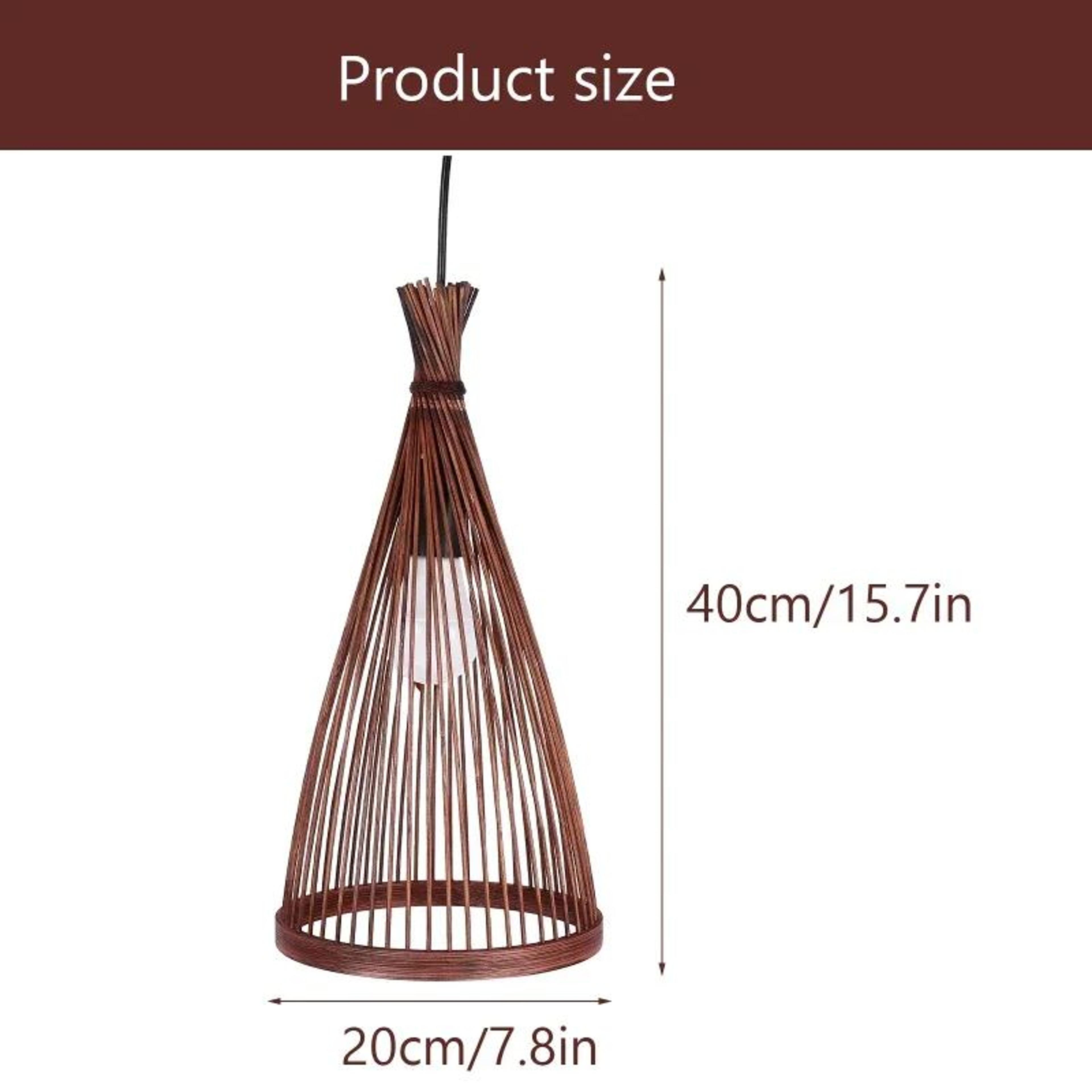 Japanese Bamboo Pendant Light  Handmade Woven E27 Hanging Lamp With Warm Light For Tearoom Restaura 5