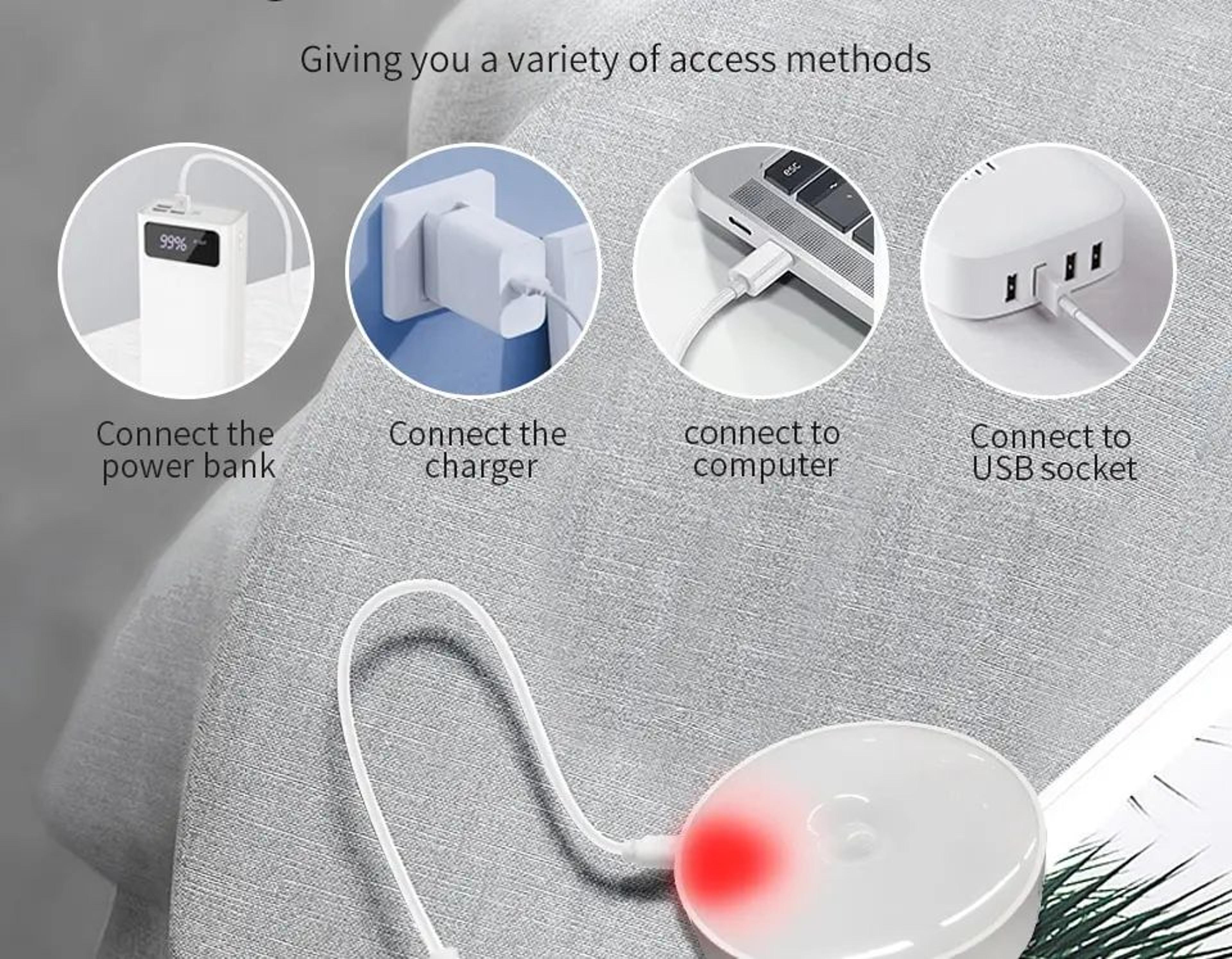 Rechargeable LED Motion Sensor Light  USB Puck Lamp For Under Cabinet Closet Wardrobe Kitchen Stair 7