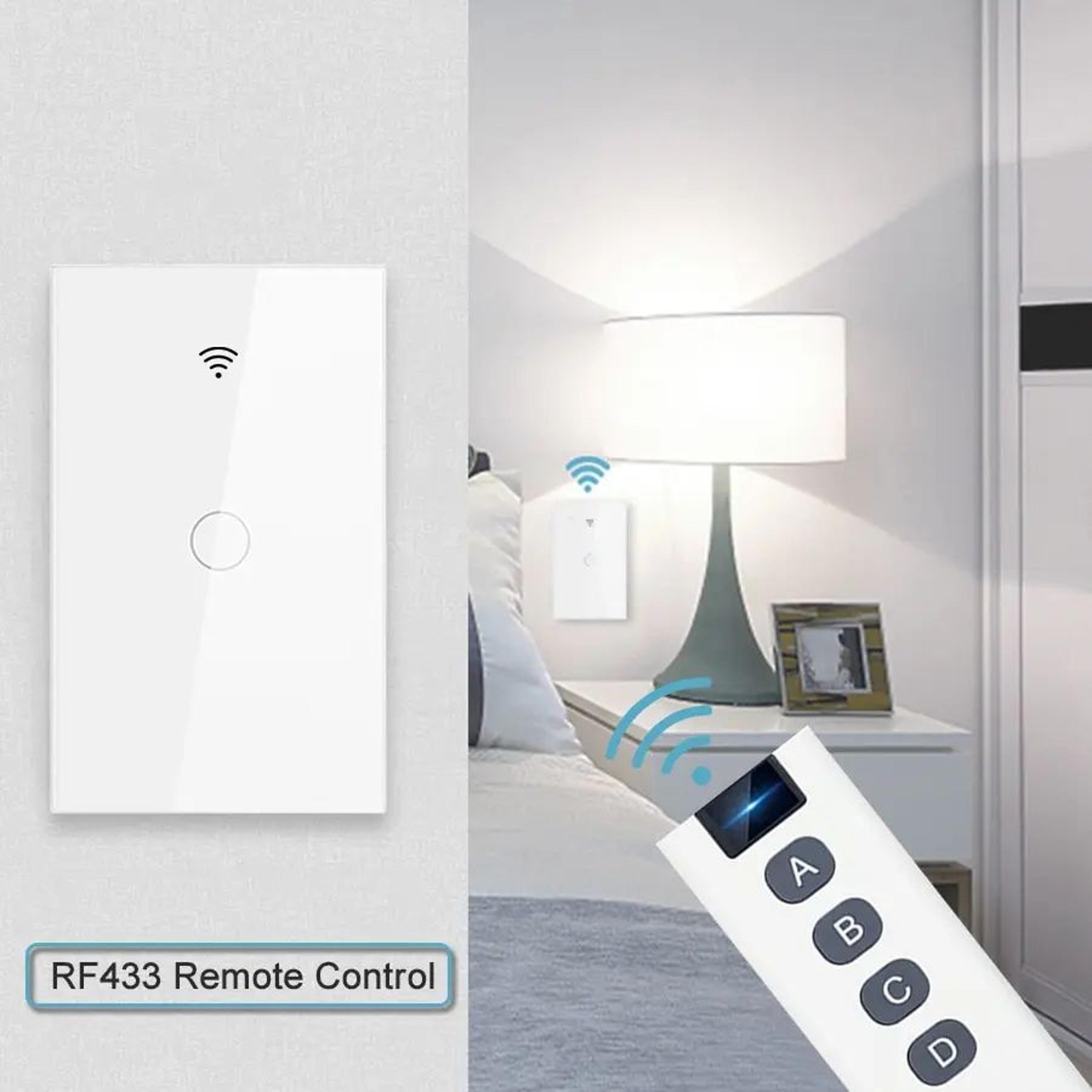 WiFi Smart Touch Light Switch  US Standard No Neutral Wall Switch With Voice App  433MHz RF Control 2