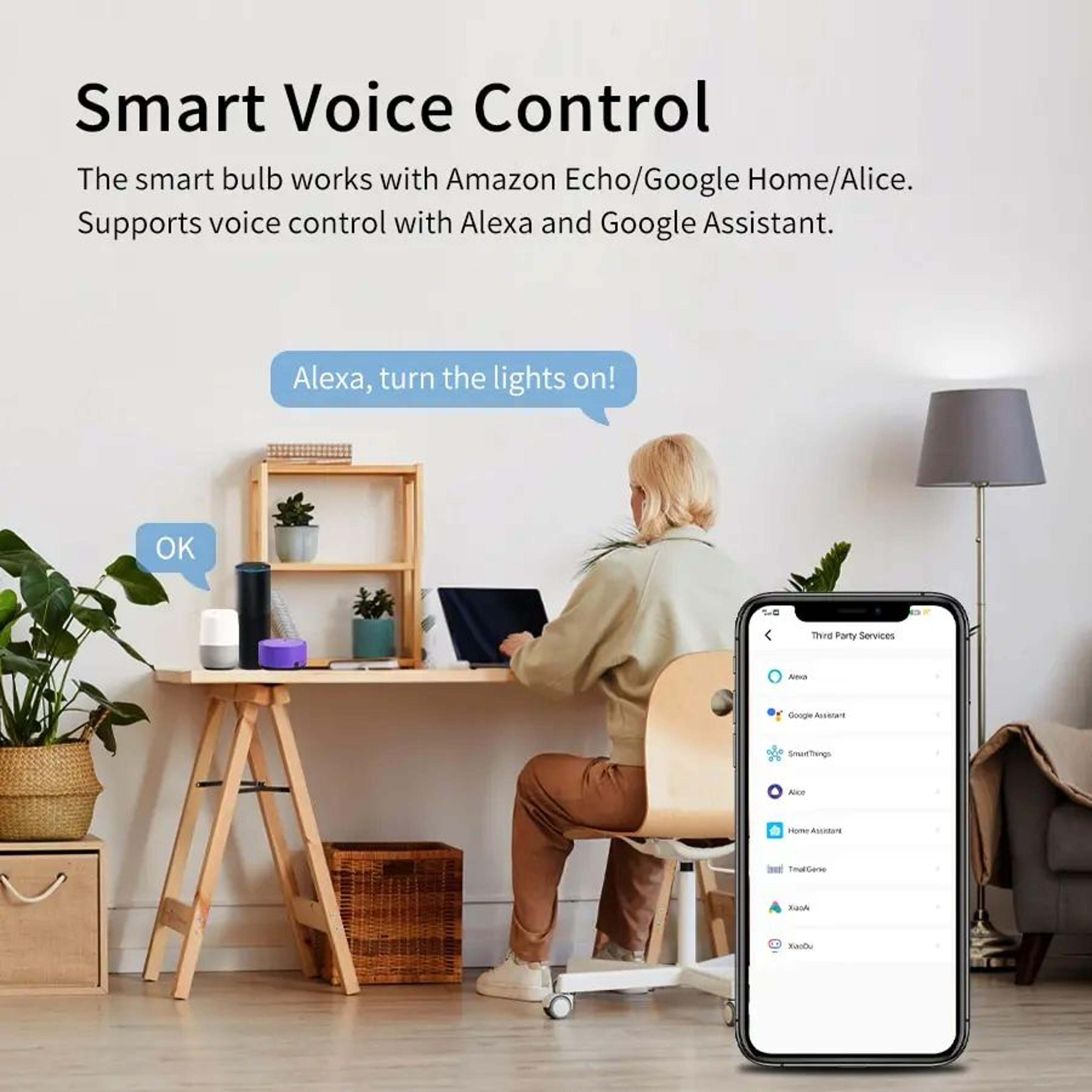 WiFi Smart E27 LED Bulb  Dimmable RGB Warm And Cool White Light With Voice App Timer  Group Control 1