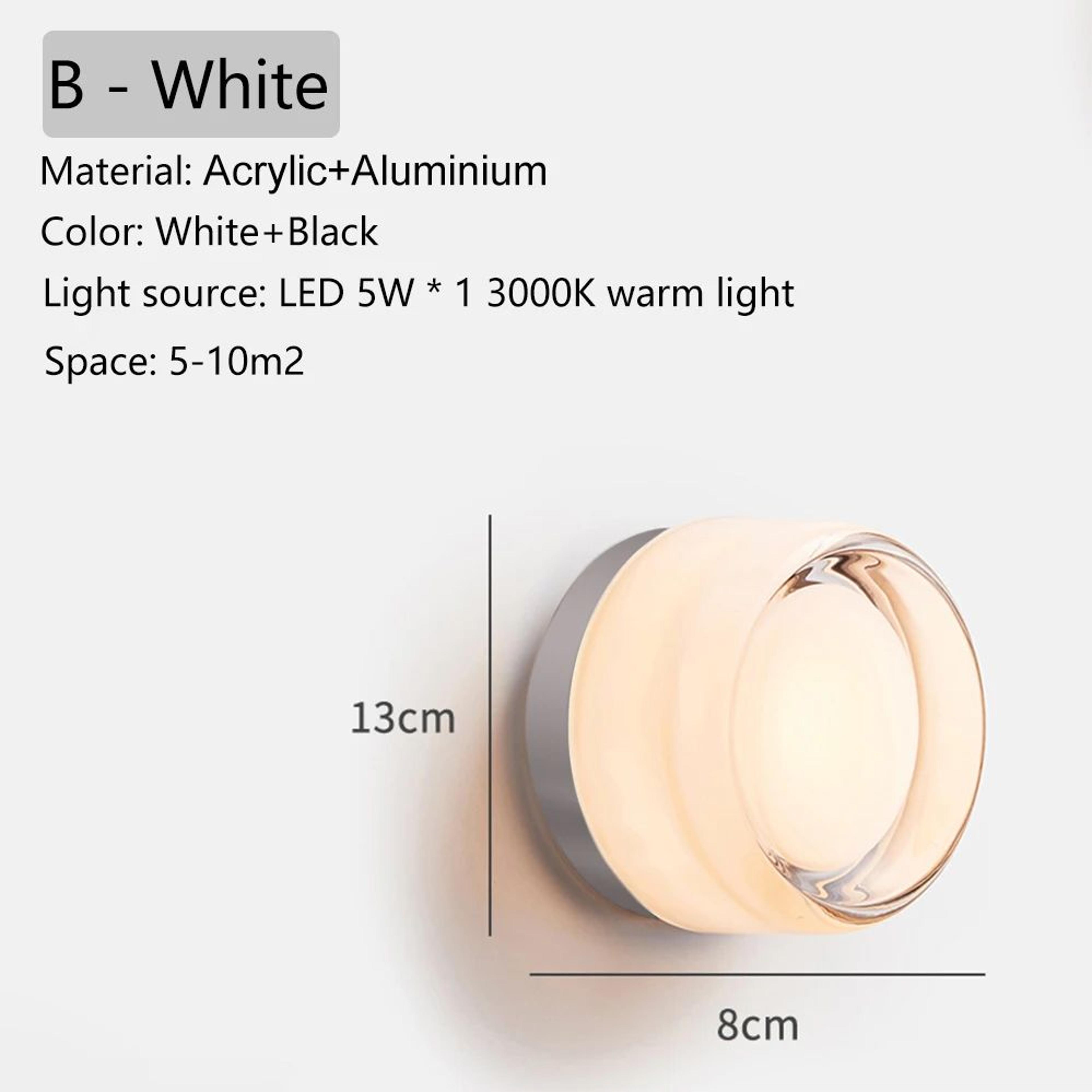 Round LED Acrylic Wall Lamp  Modern 5 W 3 Color Accent Light In White Amber Or Grey For Bedroom Stu 12