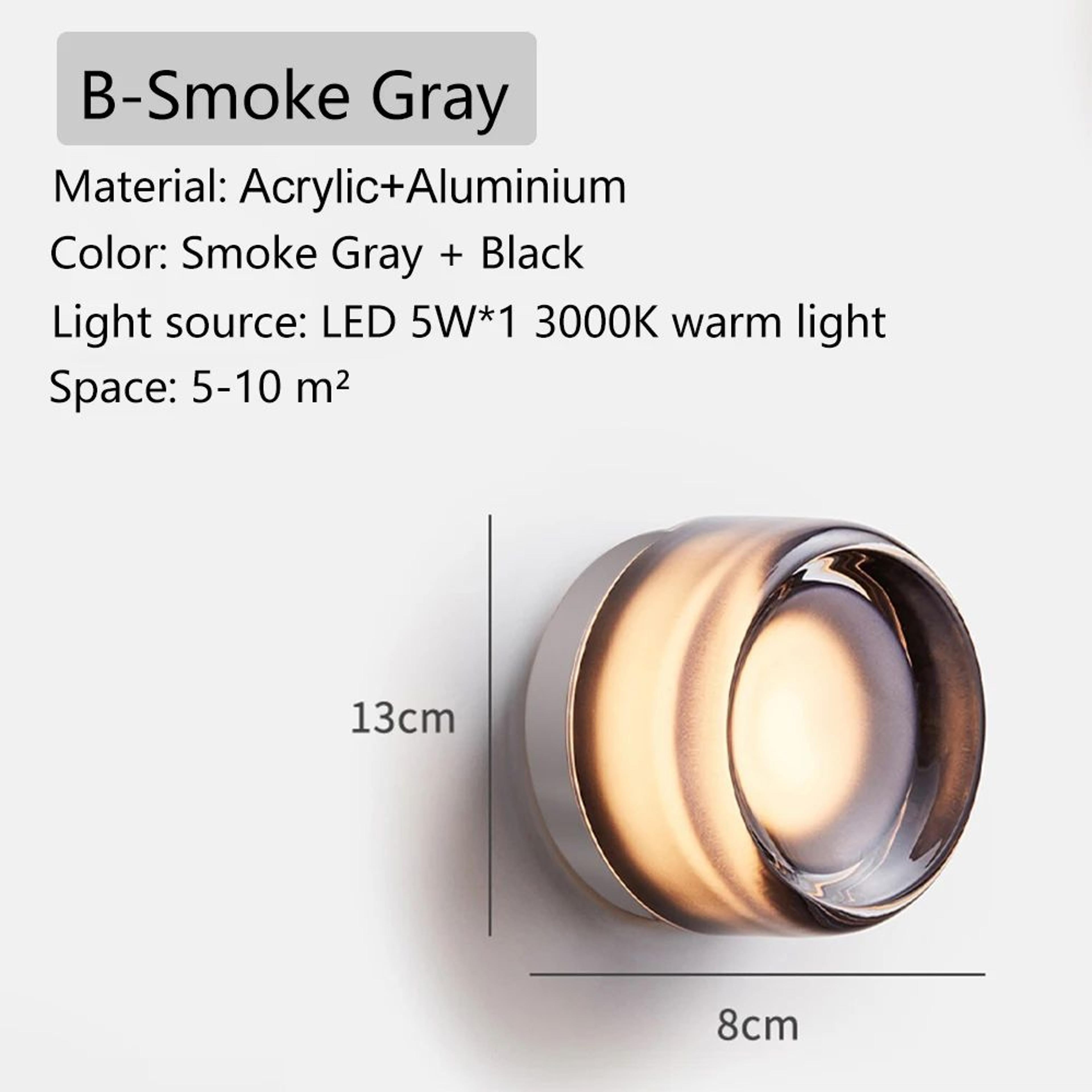 Round LED Acrylic Wall Lamp  Modern 5 W 3 Color Accent Light In White Amber Or Grey For Bedroom Stu 10