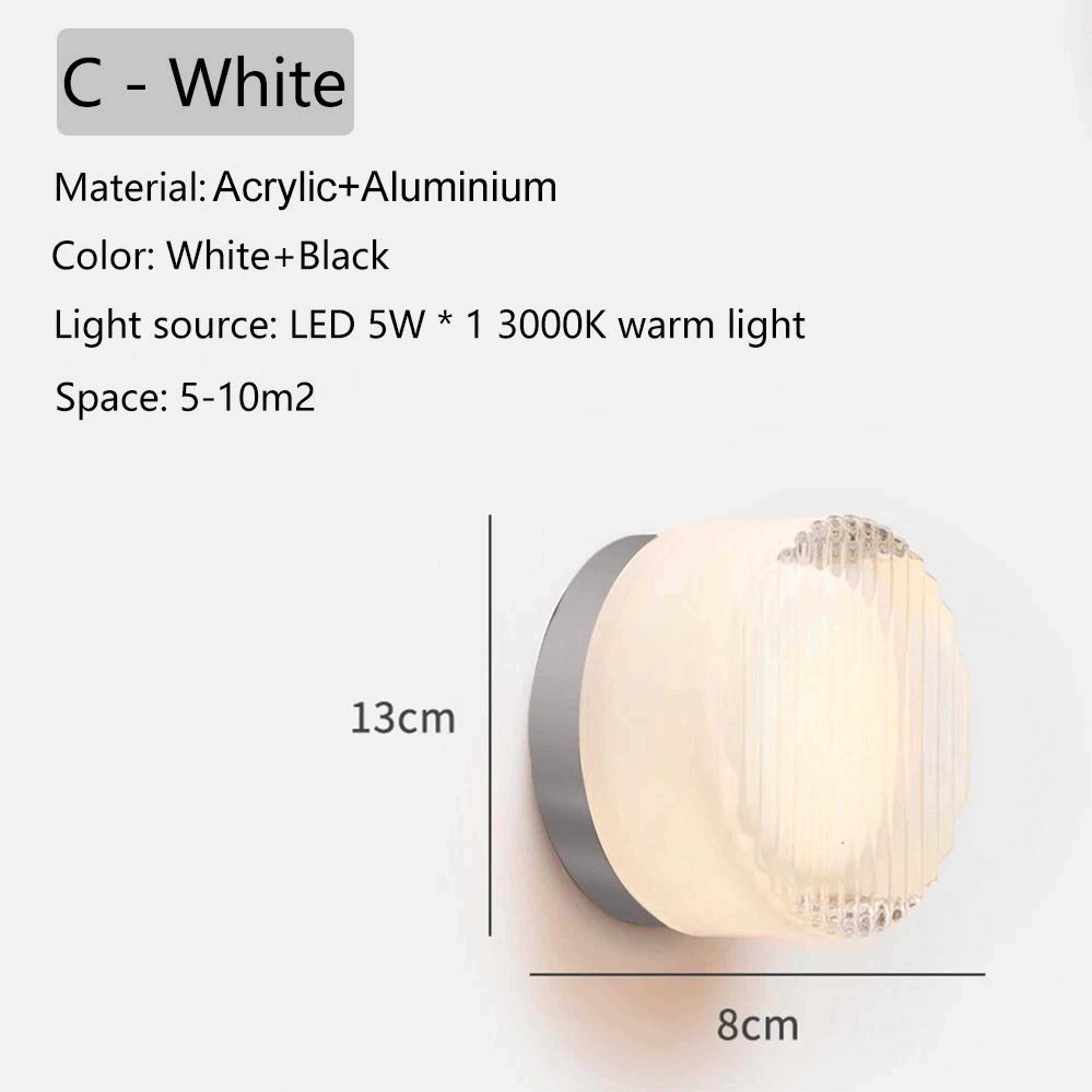 Round LED Acrylic Wall Lamp  Modern 5 W 3 Color Accent Light In White Amber Or Grey For Bedroom Stu 16