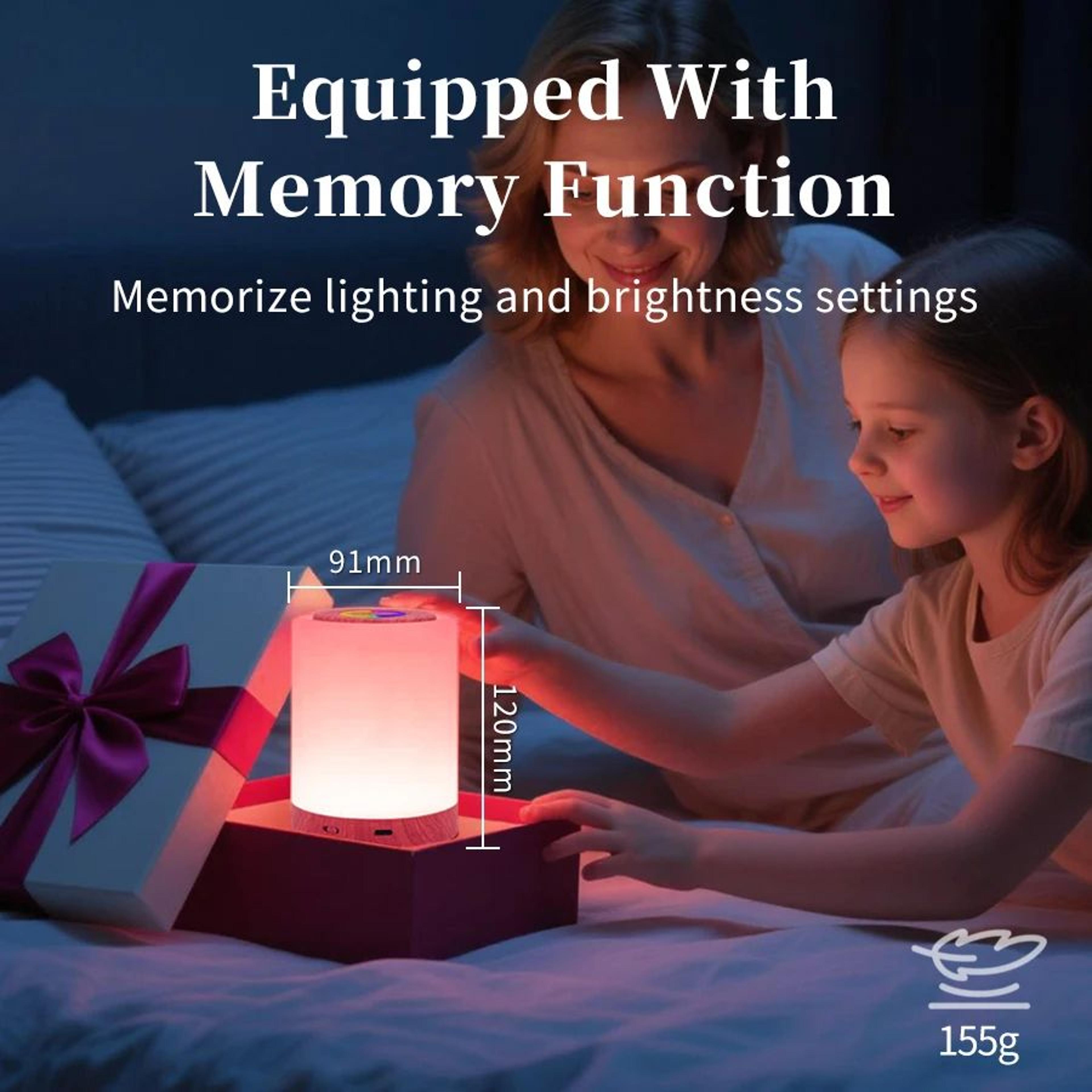 Rechargeable Touch Table Lamp  Dimmable RGB  Warm White LED Night Light For Bedroom Bedside Living  5