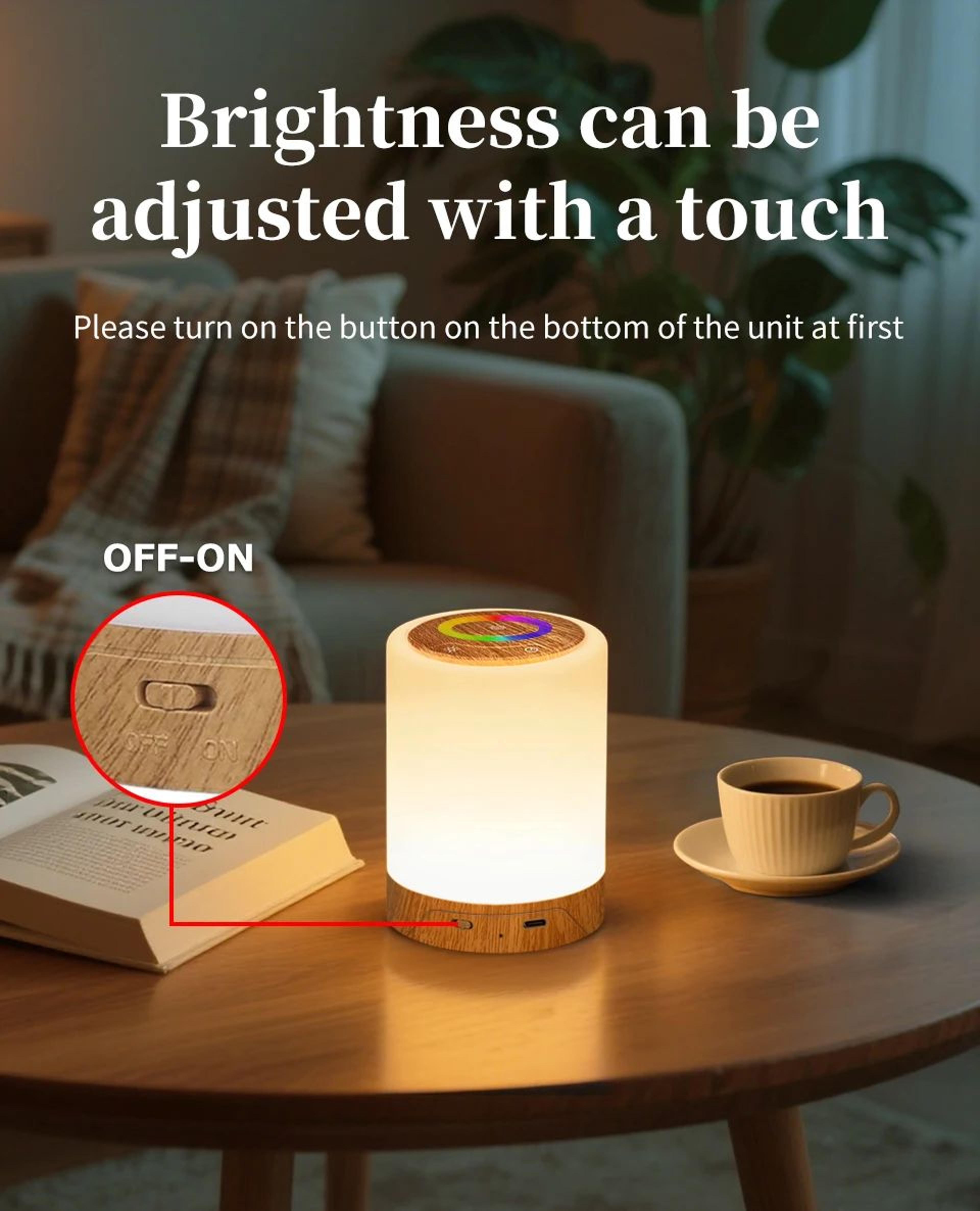 Rechargeable Touch Table Lamp  Dimmable RGB  Warm White LED Night Light For Bedroom Bedside Living  8