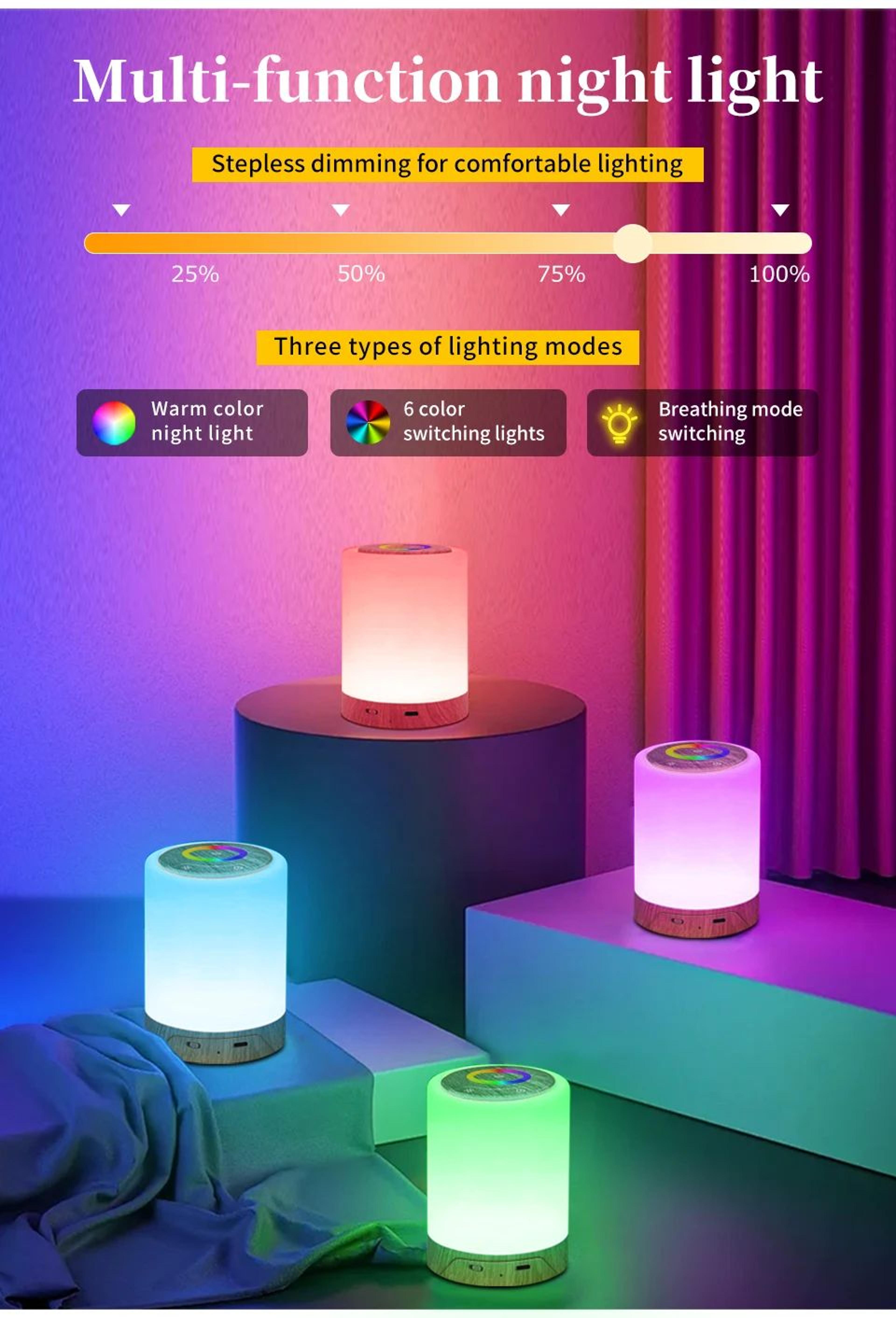 Rechargeable Touch Table Lamp  Dimmable RGB  Warm White LED Night Light For Bedroom Bedside Living  12