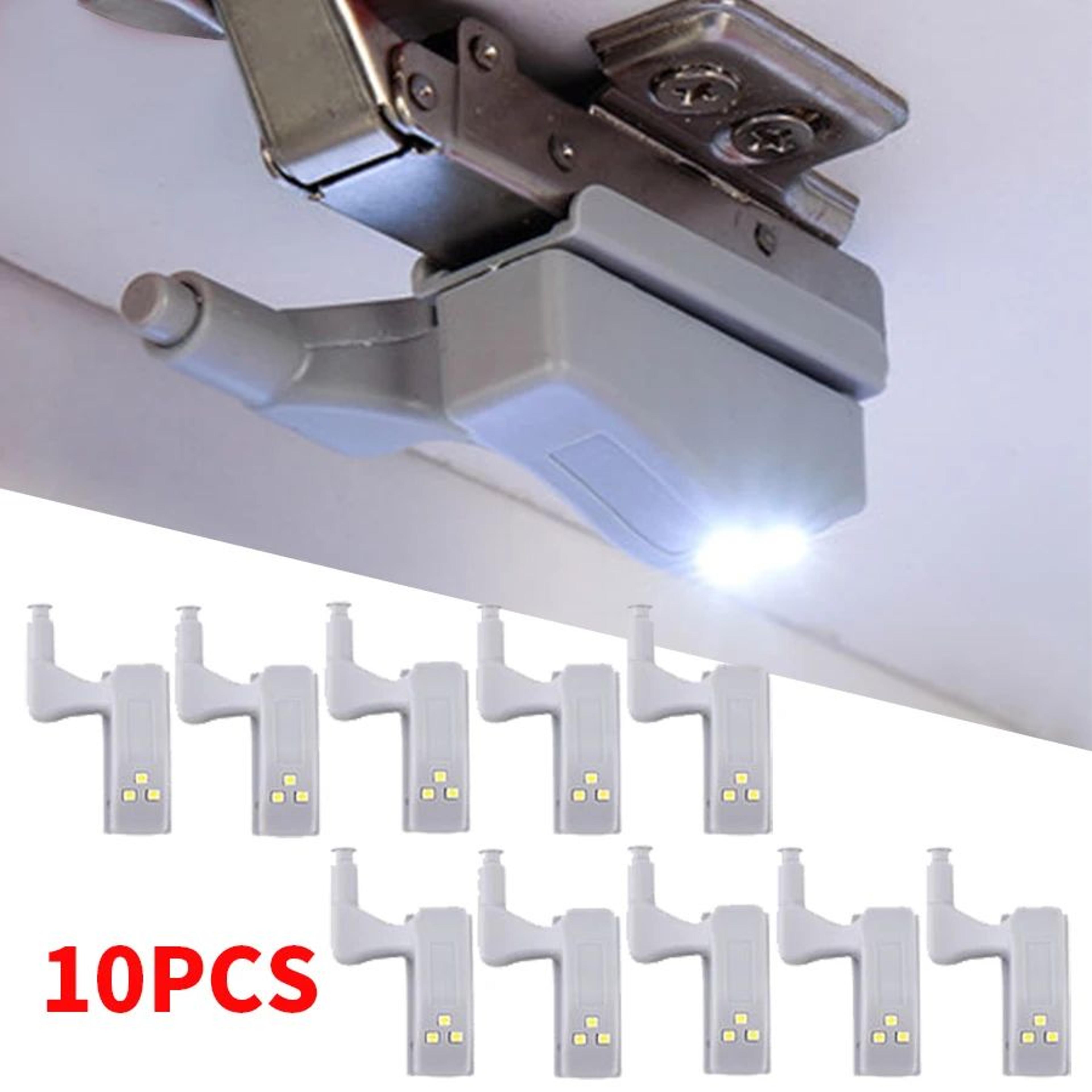 10pcs led cabinet hinge lights – cool white battery powered automatic sensor lamps for kitchen cupboards and wardrobes
