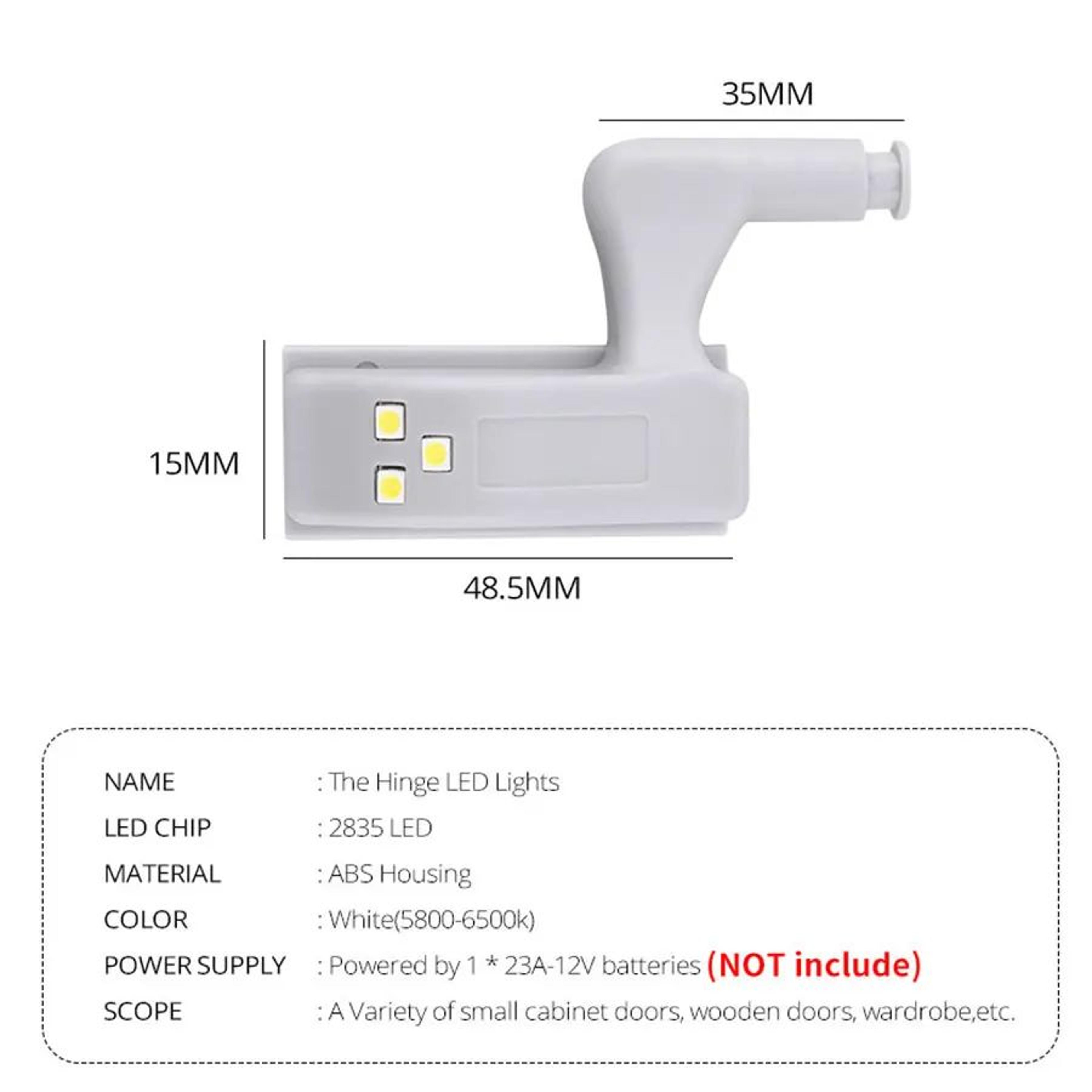 10pcs LED Cabinet Hinge Lights  Cool White Battery Powered Automatic Sensor Lamps For Kitchen Cupbo 2