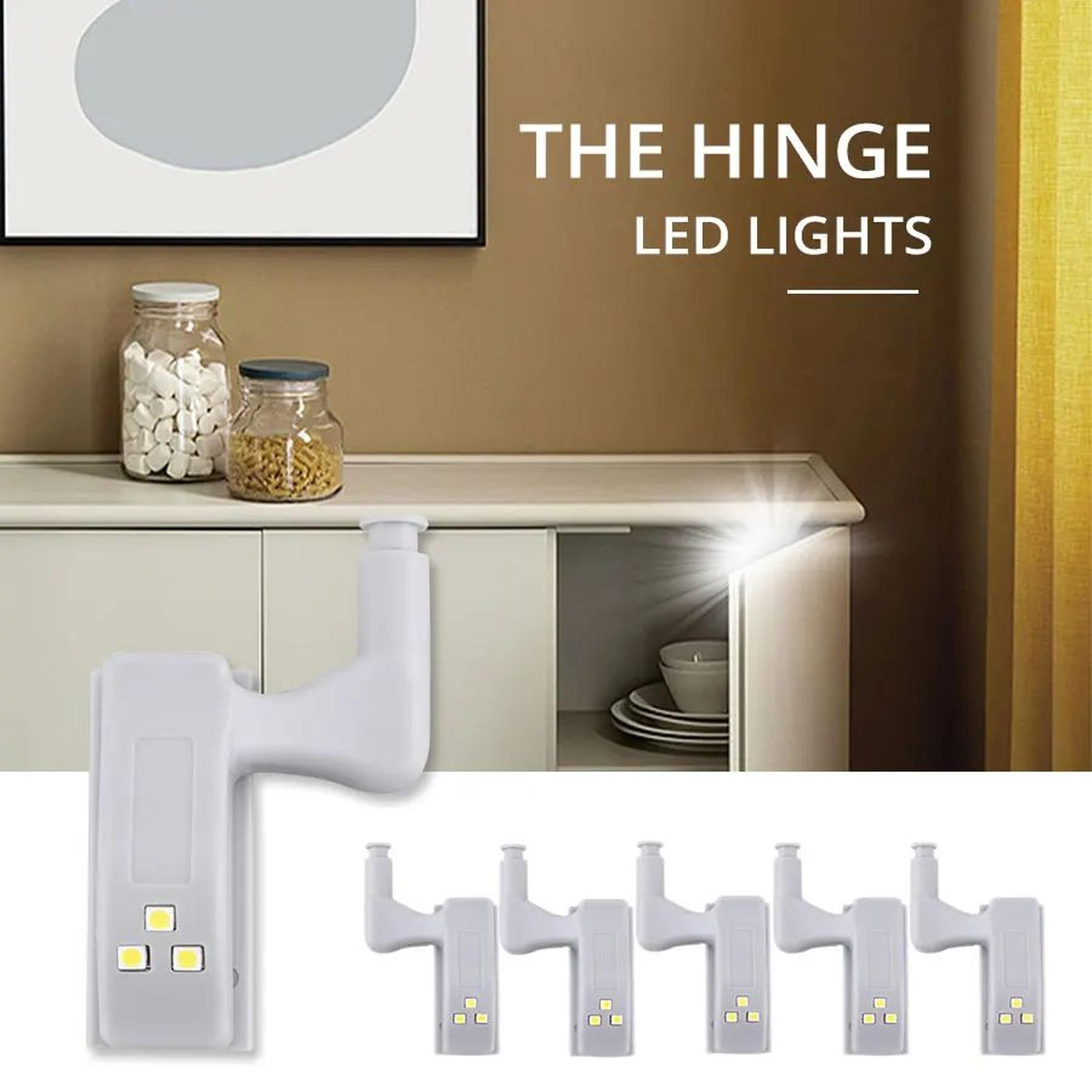10pcs LED Cabinet Hinge Lights  Cool White Battery Powered Automatic Sensor Lamps For Kitchen Cupbo 5