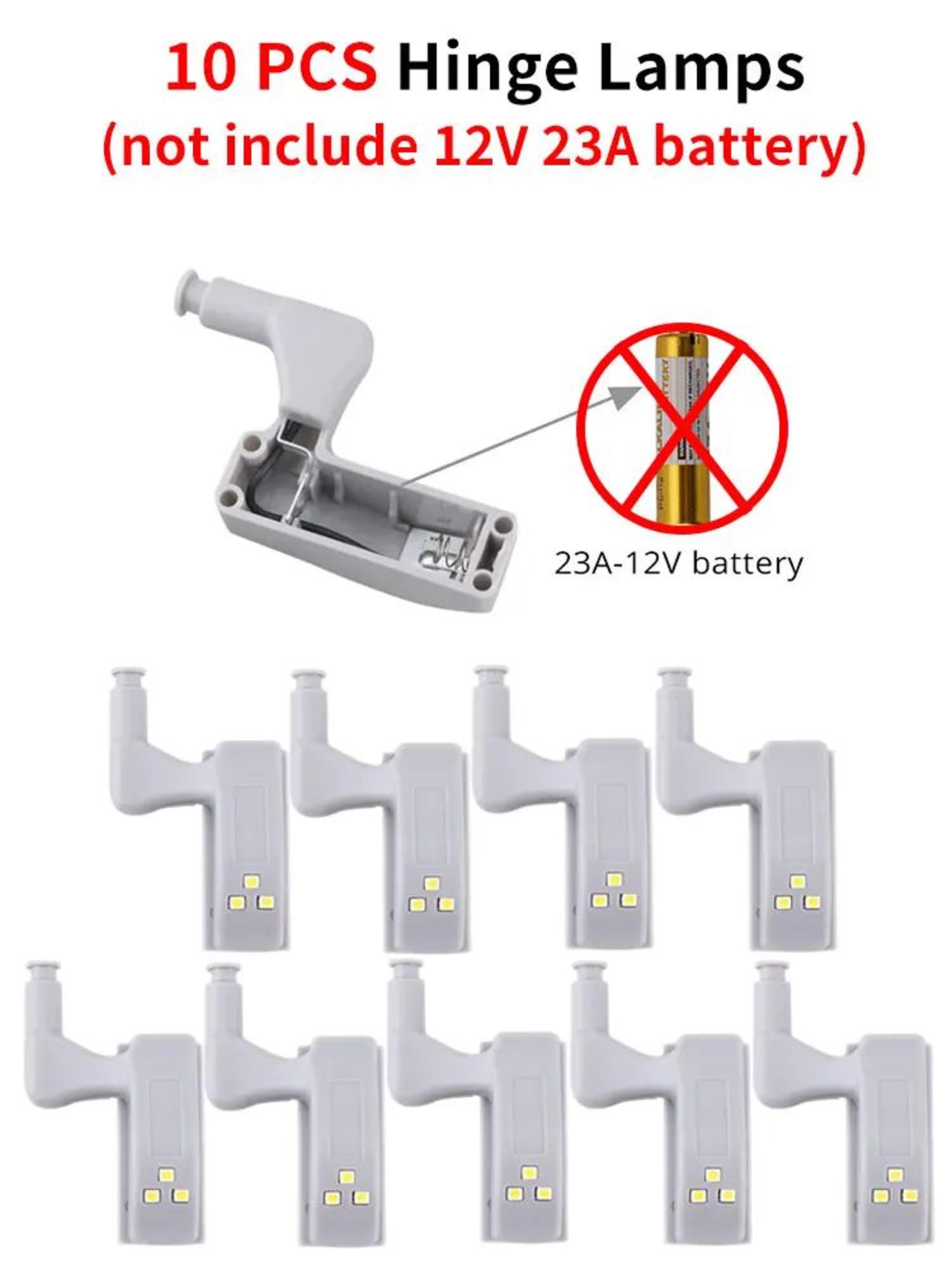 10pcs LED Cabinet Hinge Lights  Cool White Battery Powered Automatic Sensor Lamps For Kitchen Cupbo 14