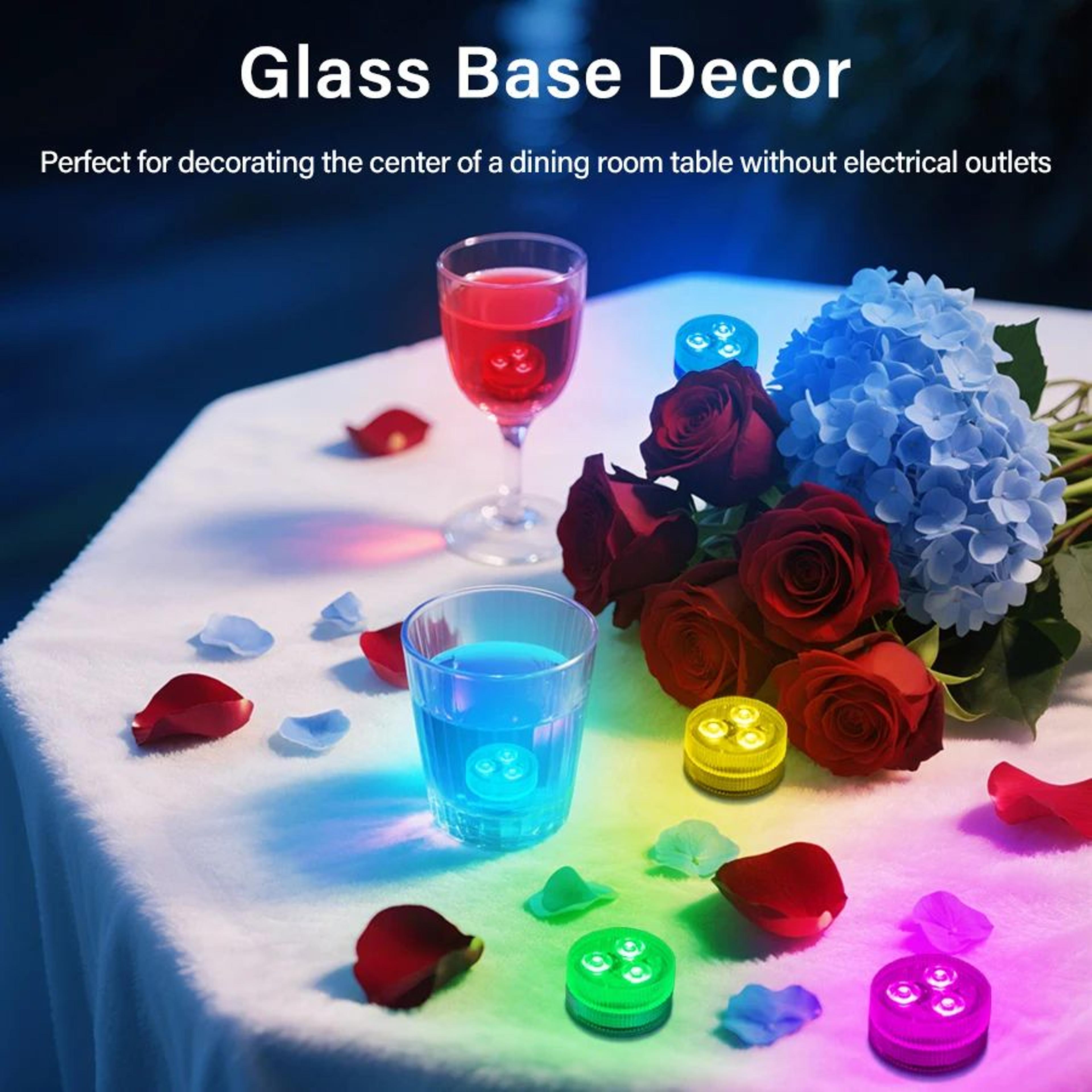 Submersible RGB LED Tea Lights  Battery Powered Underwater Lamps With Remote For Vases Fish Tanks A 3