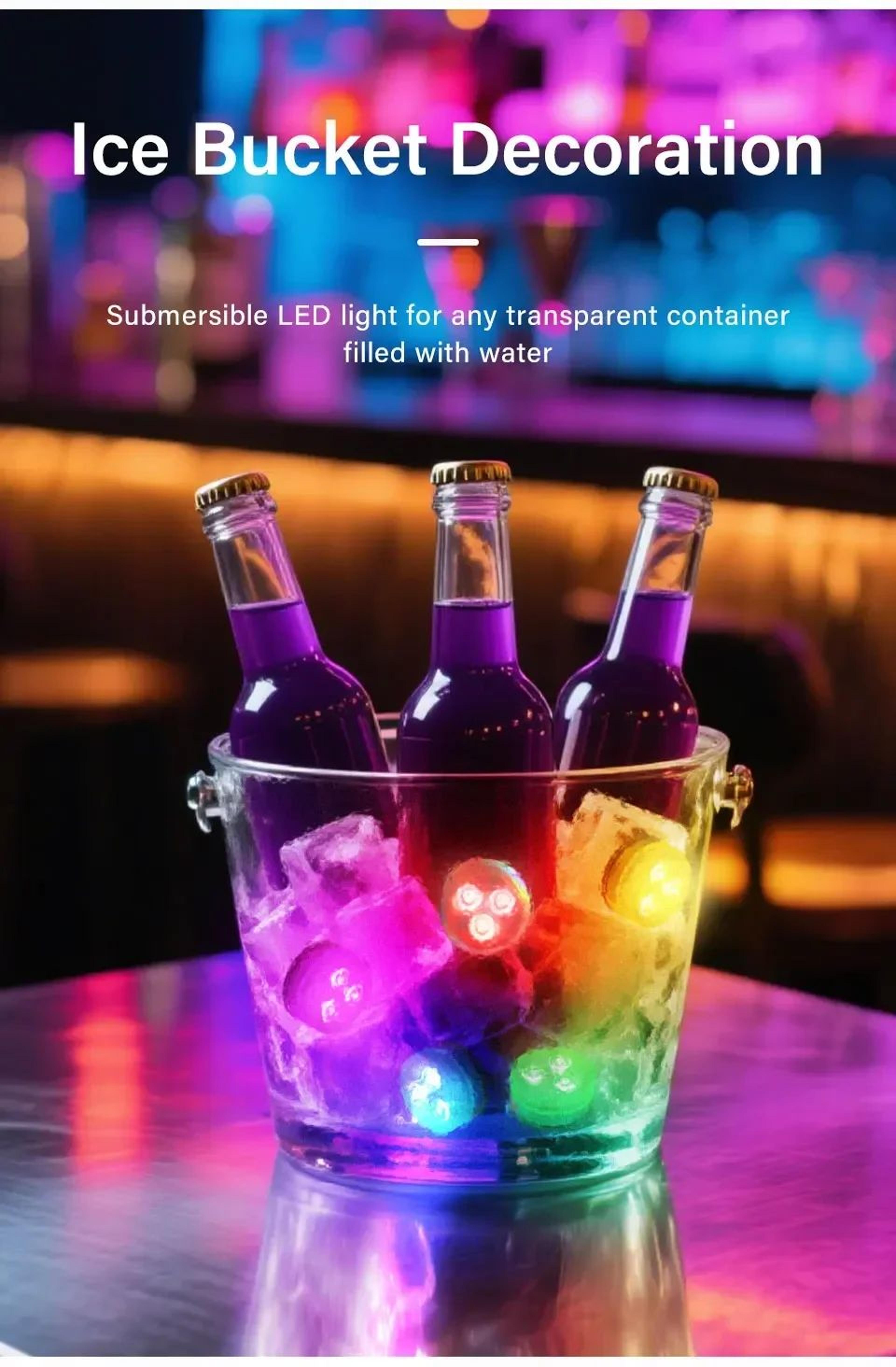 Submersible RGB LED Tea Lights  Battery Powered Underwater Lamps With Remote For Vases Fish Tanks A 10
