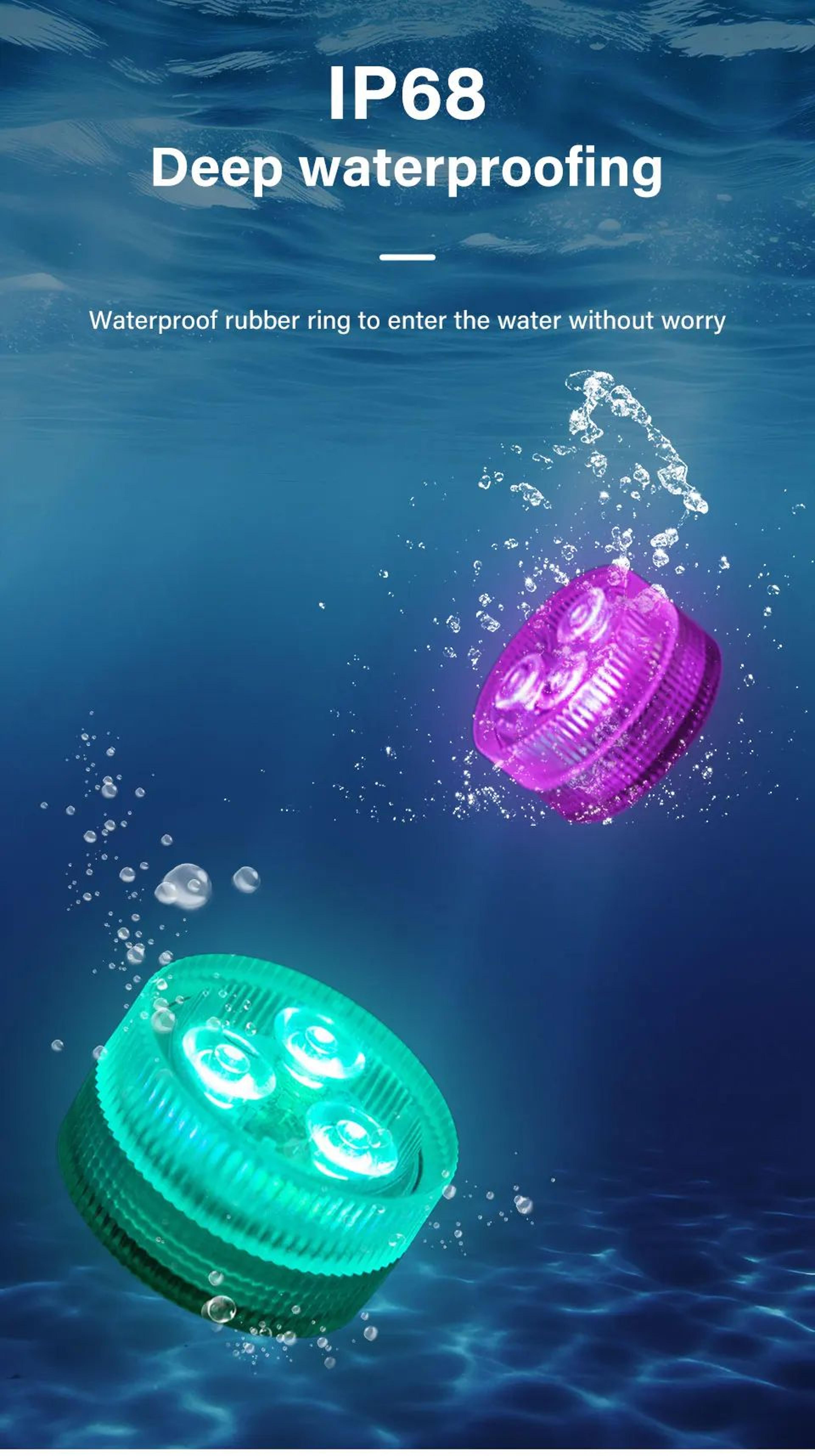 Submersible RGB LED Tea Lights  Battery Powered Underwater Lamps With Remote For Vases Fish Tanks A 7