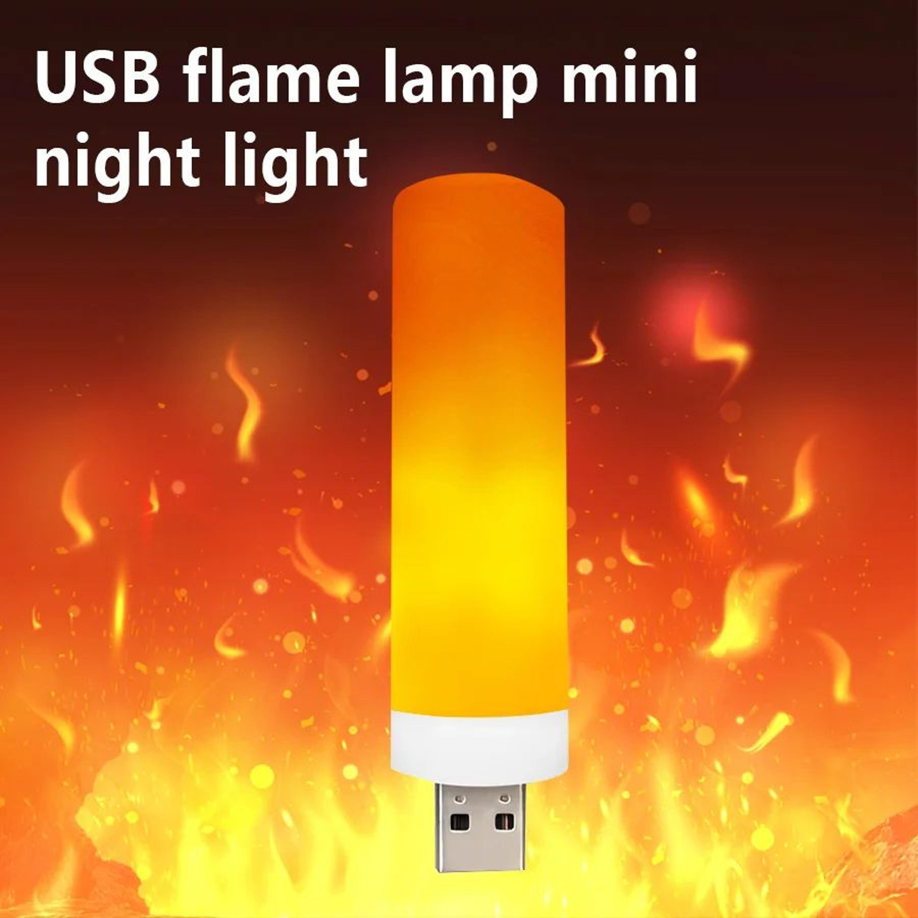 USB LED Flame Effect Bulb  2W Flickering Yellow Night Light For Cozy Bedroom Decor Party Displays A 2