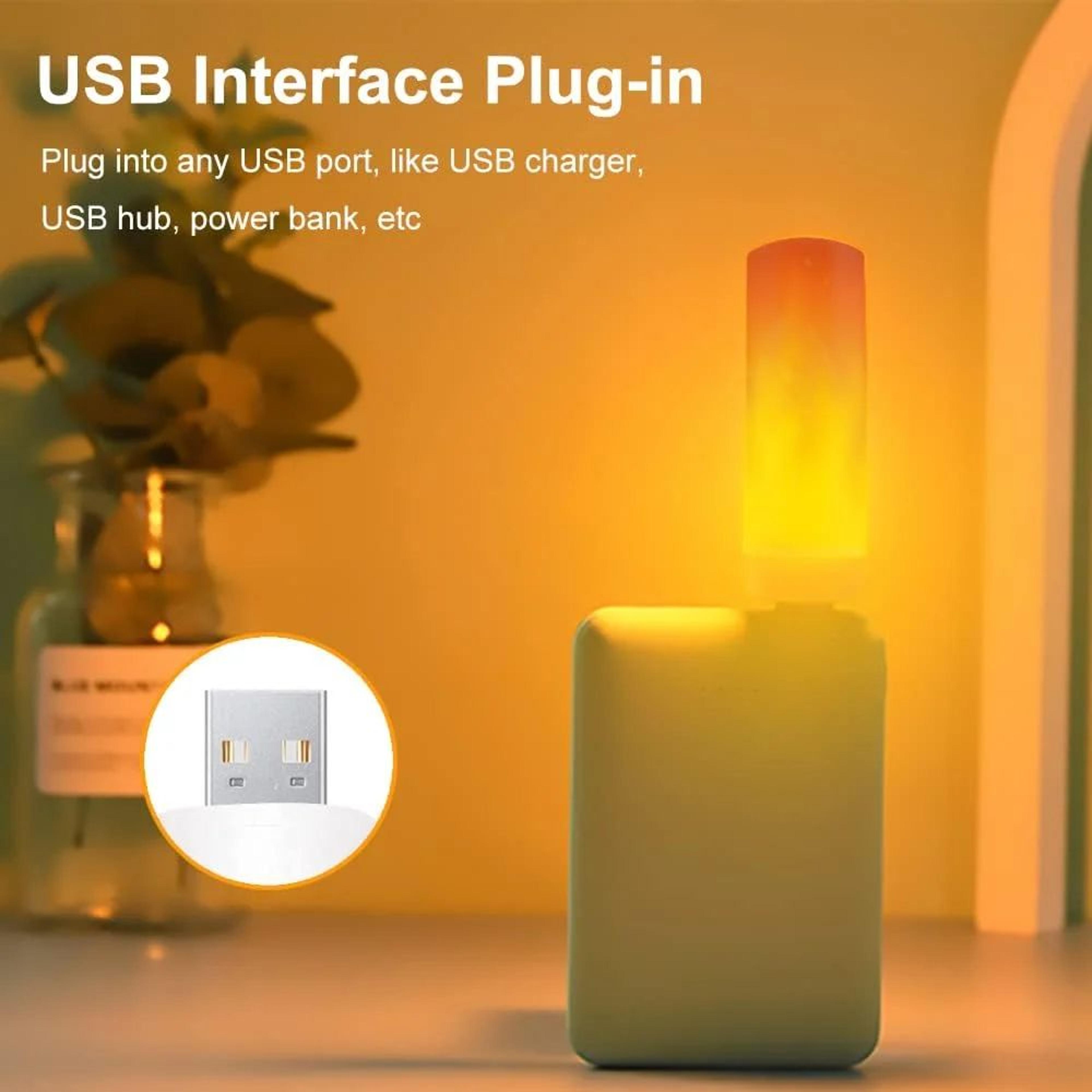 USB LED Flame Effect Bulb  2W Flickering Yellow Night Light For Cozy Bedroom Decor Party Displays A 1