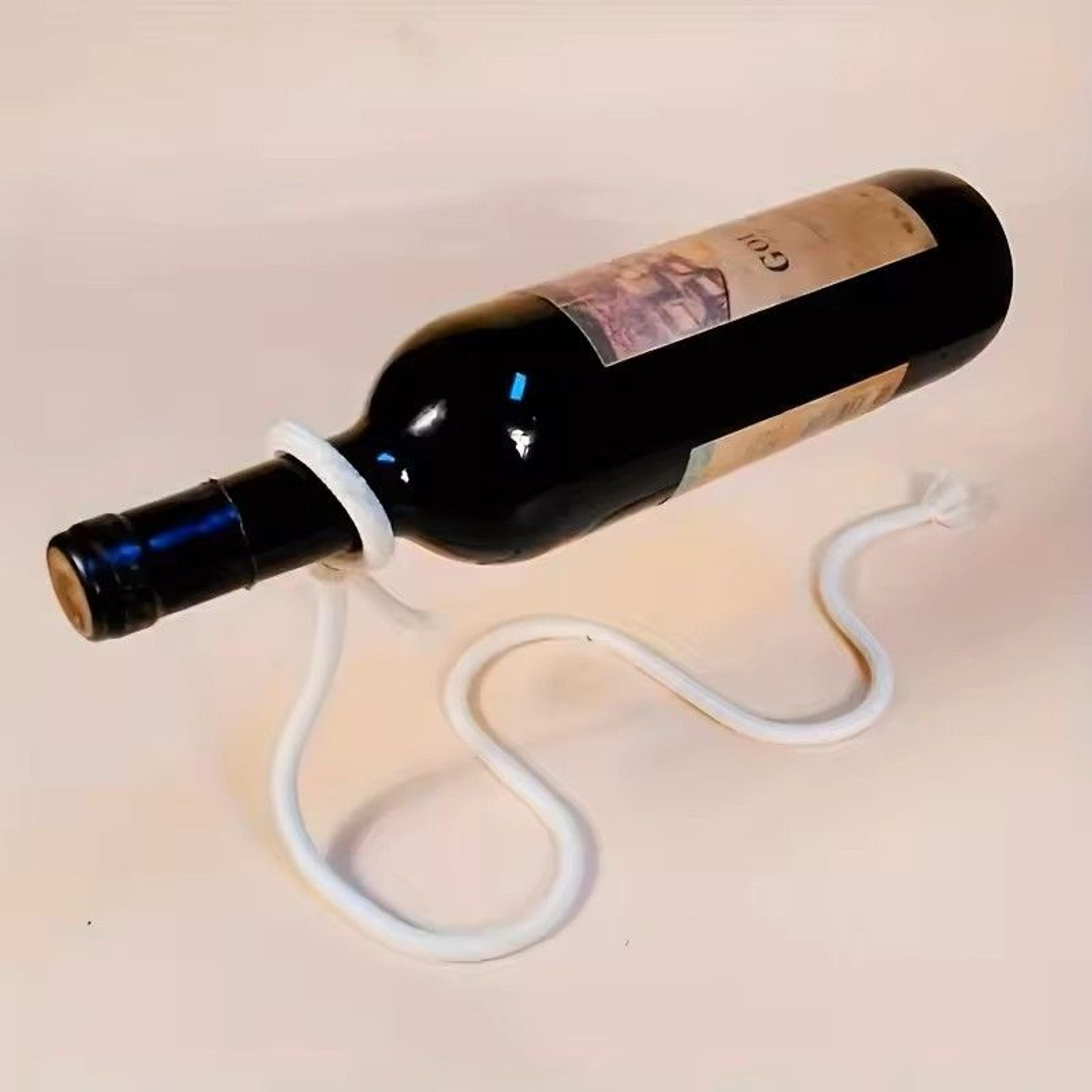 creative rope wine bottle holder snake chain suspension display rack for home decoration