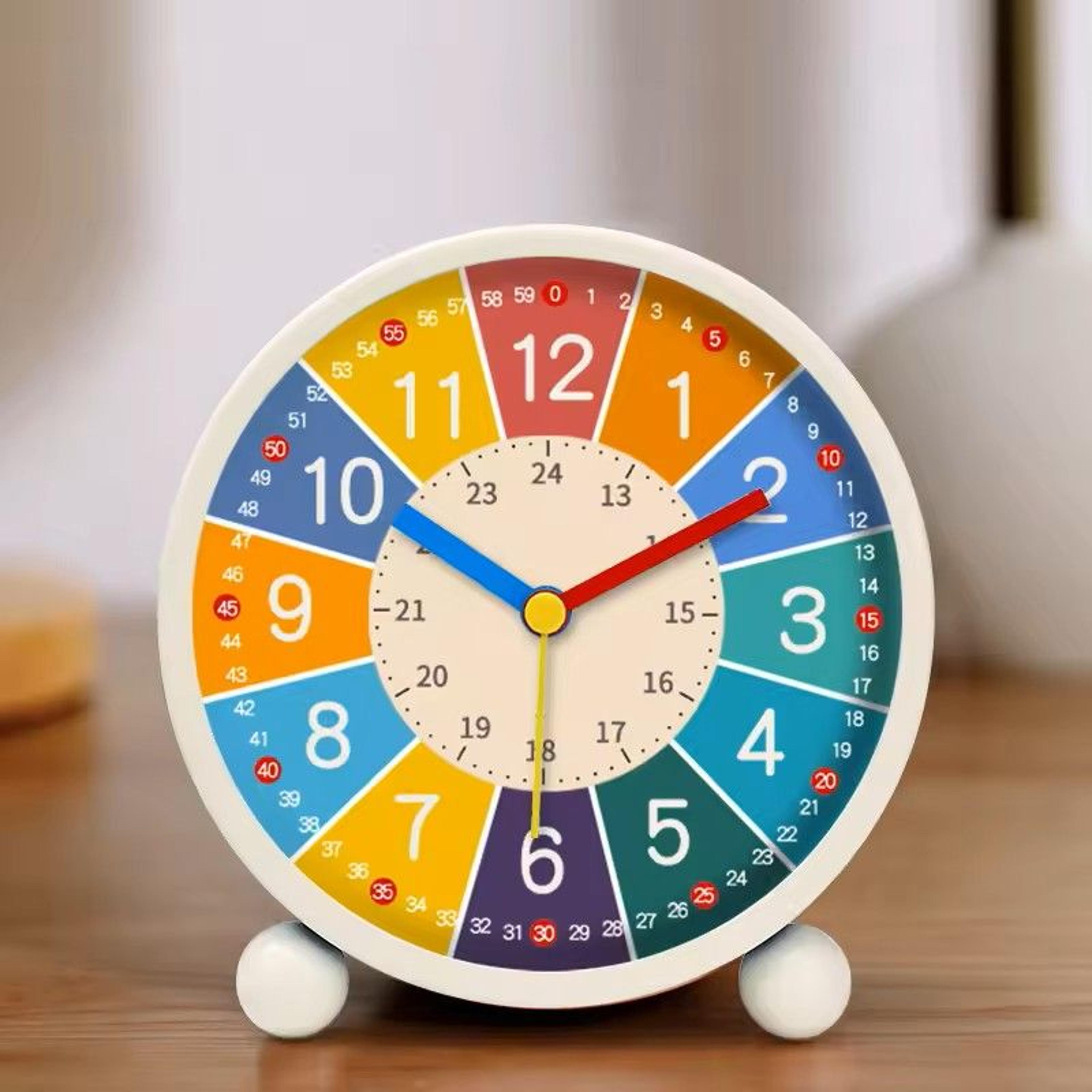 Kids Early Learning Alarm Clock Silent Desktop Clock For Bedroom Or Study Room 3