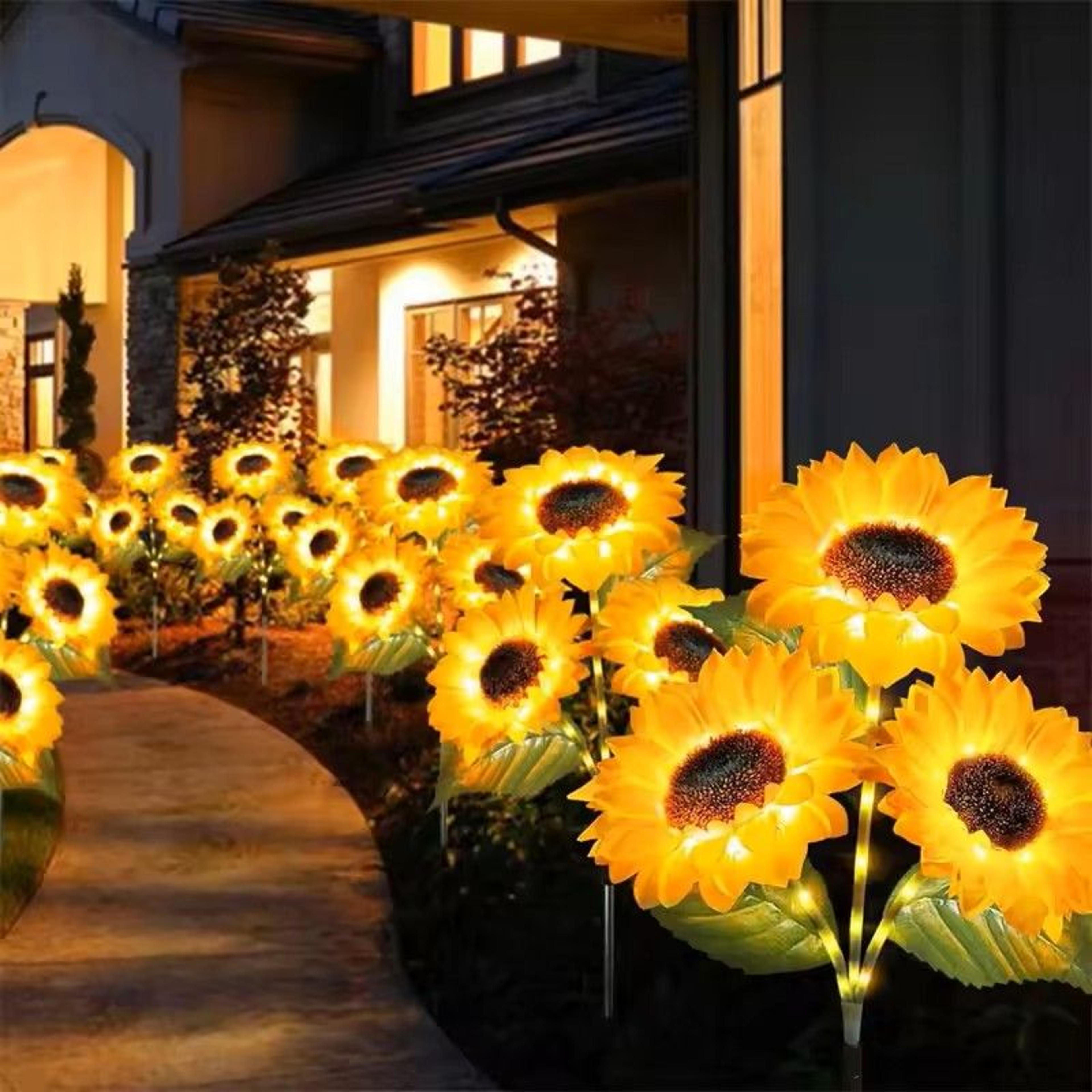 Solar Sunflower Garden Stake Lights 4