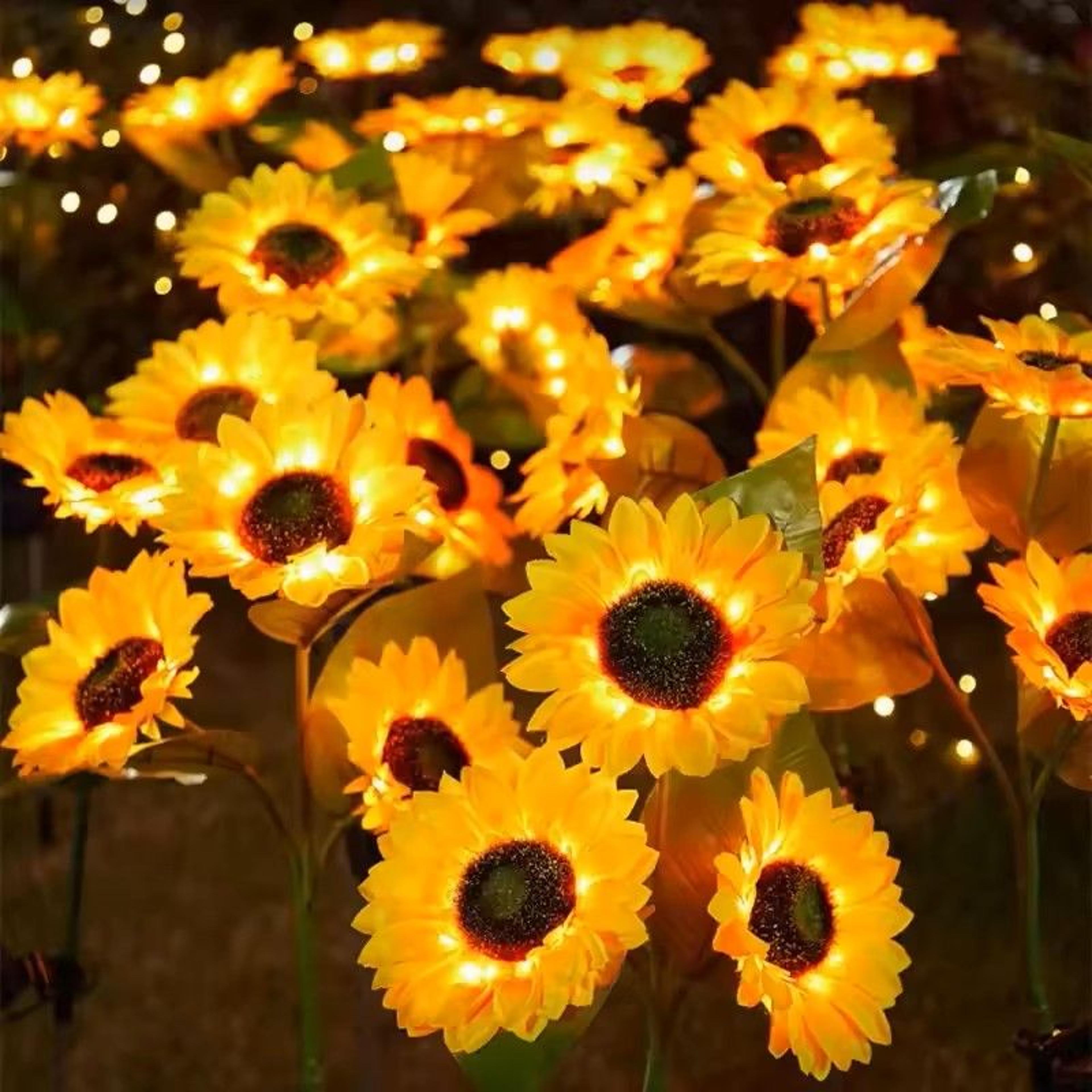 Solar Sunflower Garden Stake Lights 7