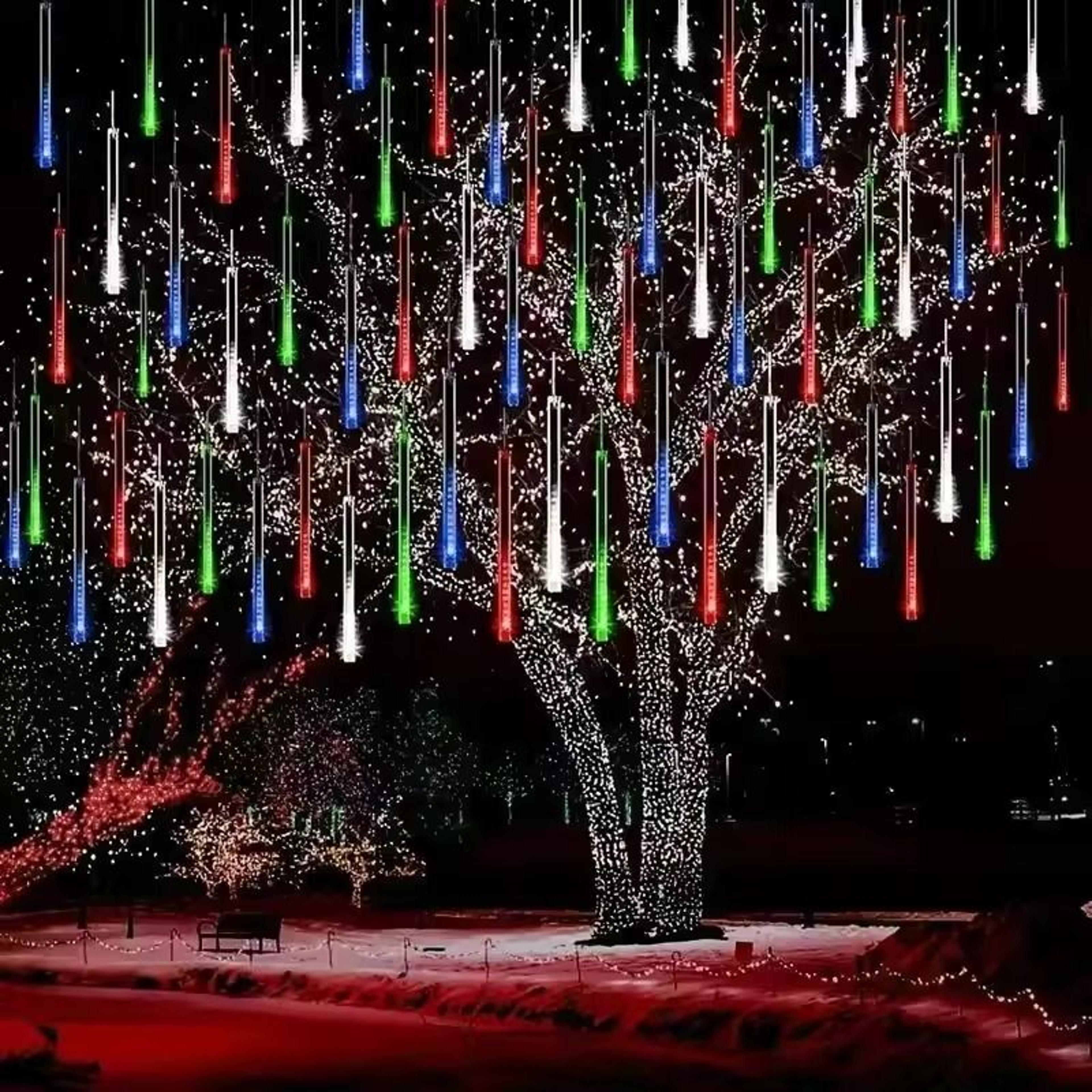 Meteor Rain LED Tube Lights 8Tube Cascading Christmas Light For Outdoor Decor 1