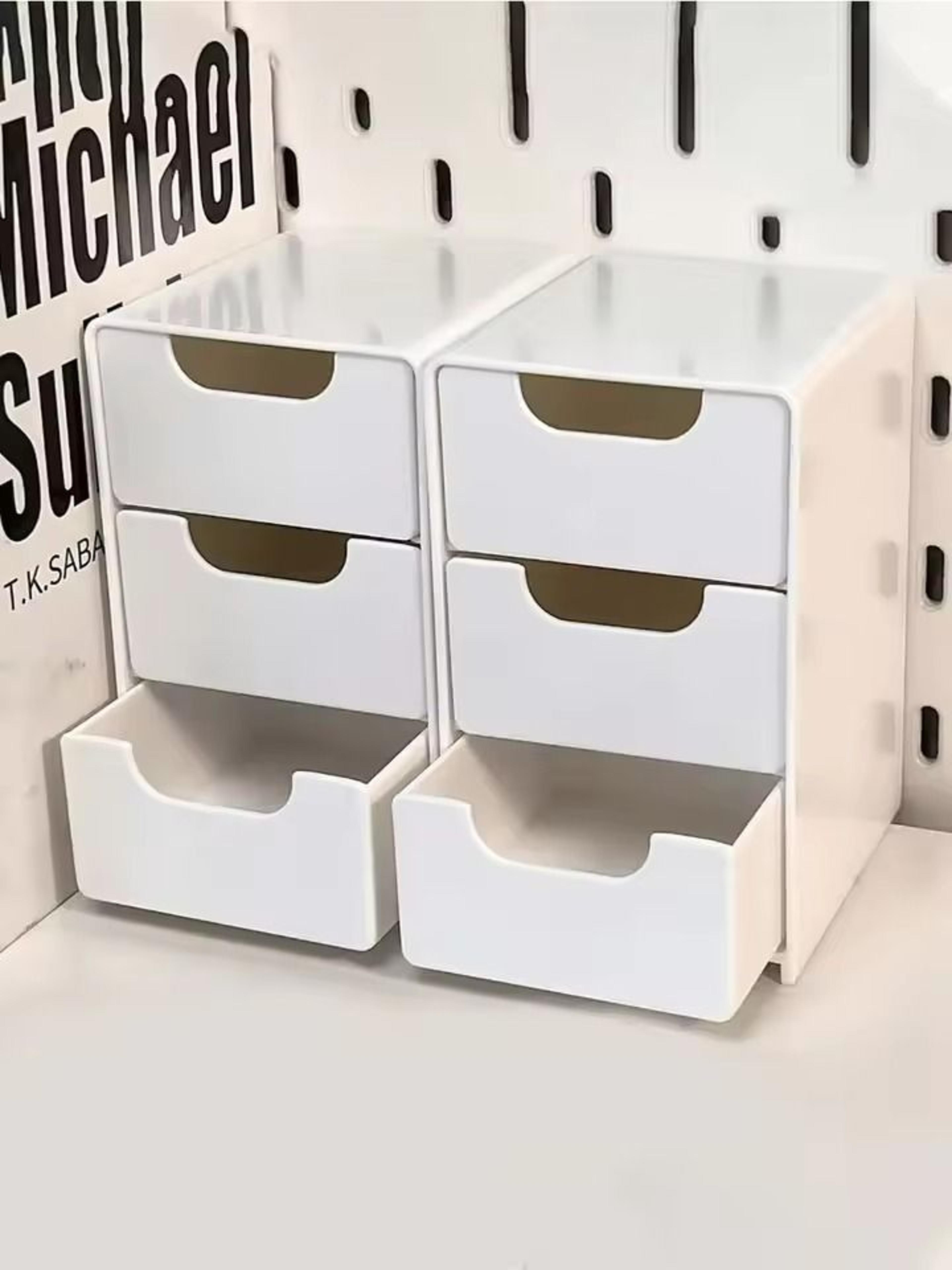 mini desktop jewelry and cosmetic organizer with drawers